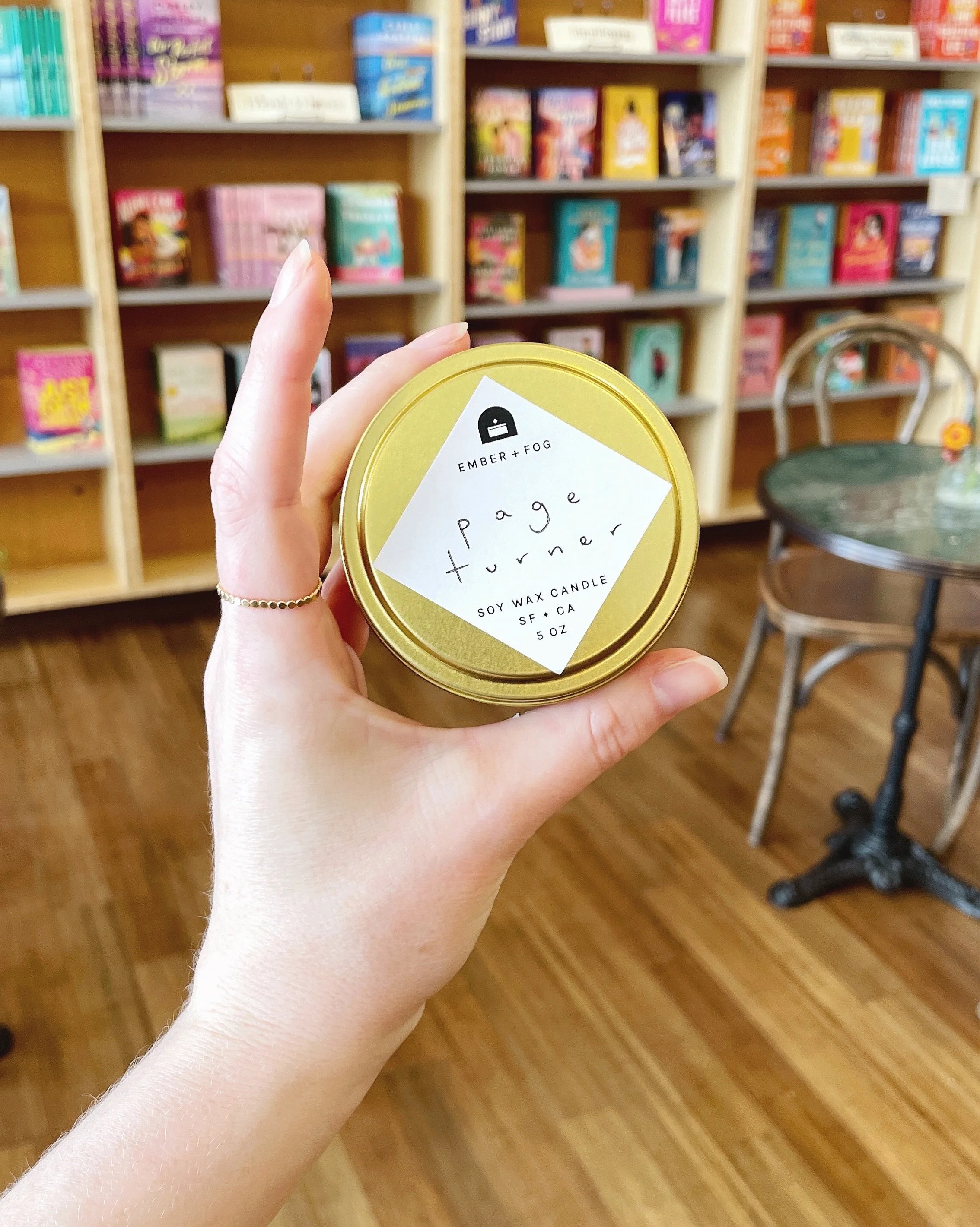 You can now find @emberandfog candles at @thelovepotionlibrary in the Castro District! &hearts;️🧪📚

The Love Potion Library is a sweet neighborhood bookstore and gathering place absolutely BRIMMING with romance novels! It&rsquo;s also part tea loun