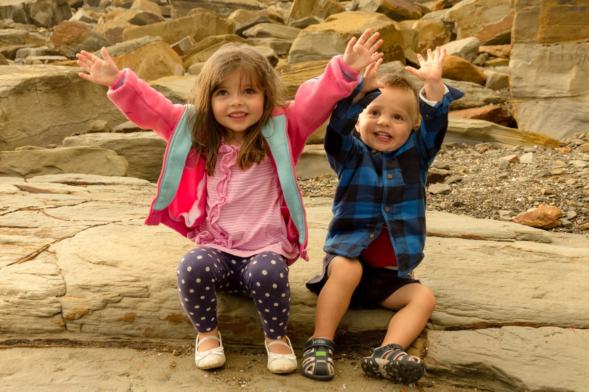  Our kids having fun on the rocks  
