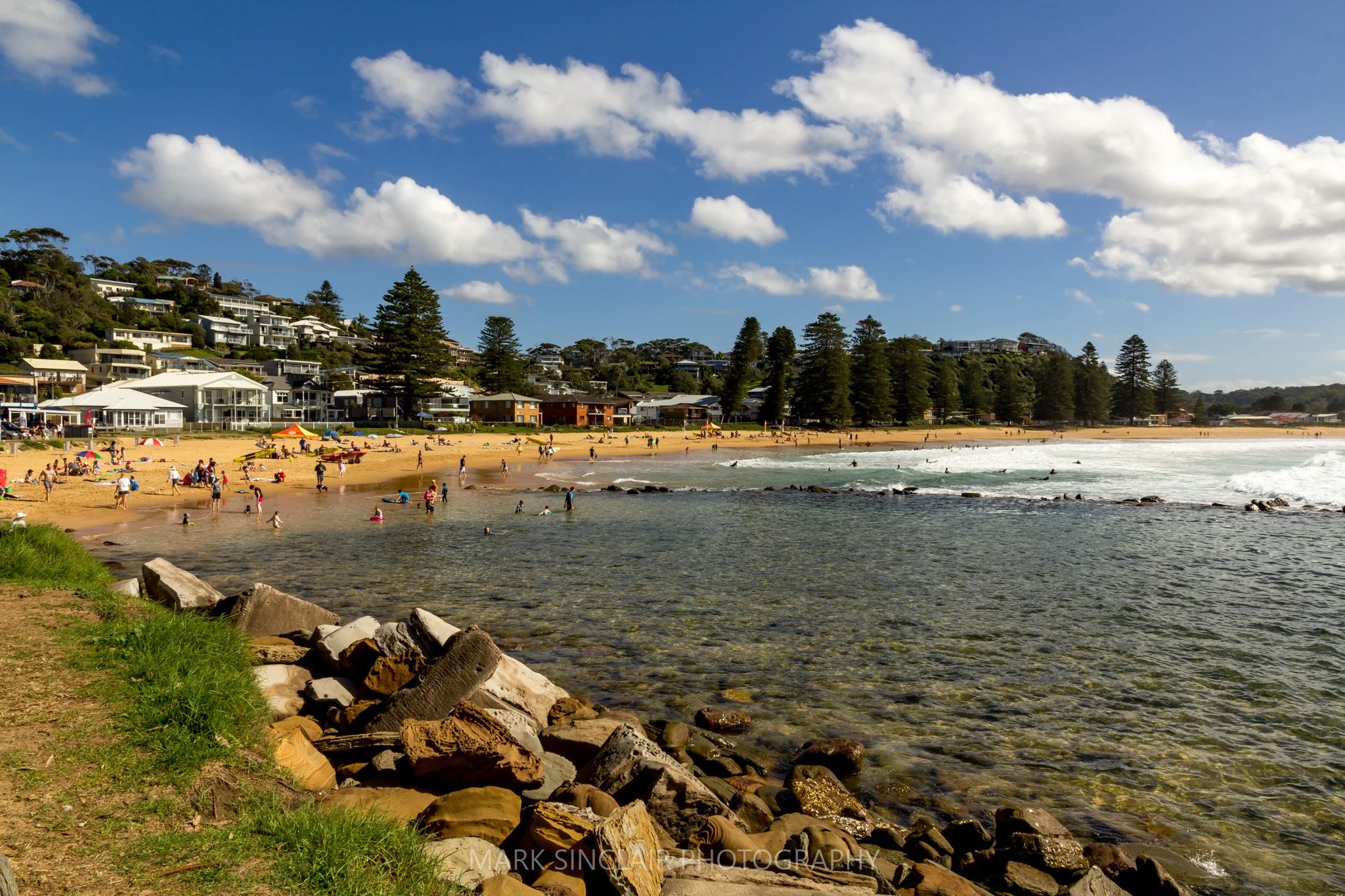   View of Avoca Rock Pool looking north up the beach  