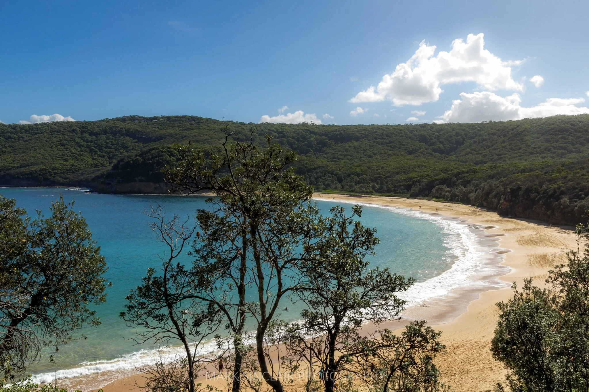   The beautiful view of Maitland Bay that greeted us as we peered through the trees  