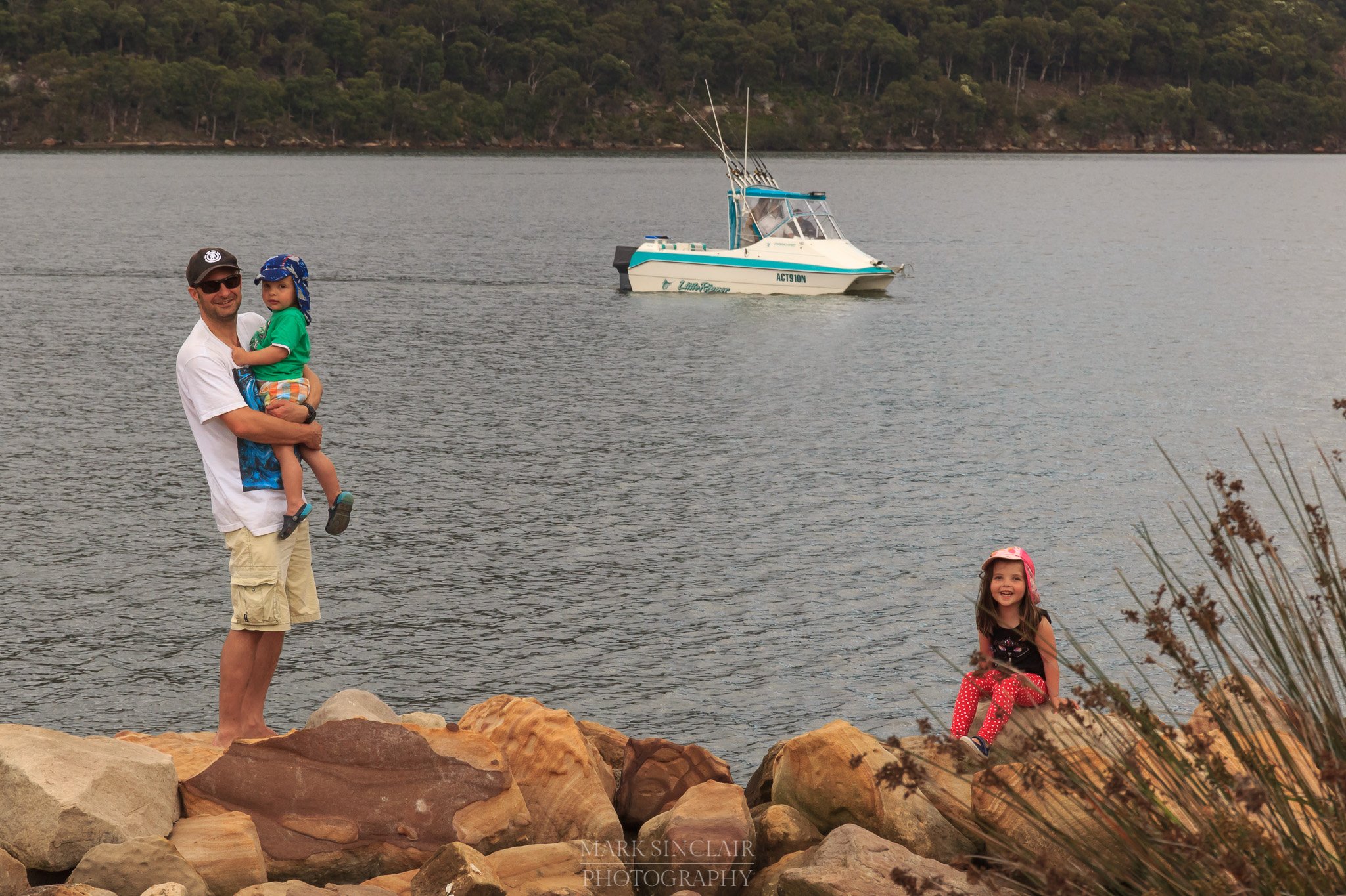   Me and the kids on the rocks – taken by Tash  