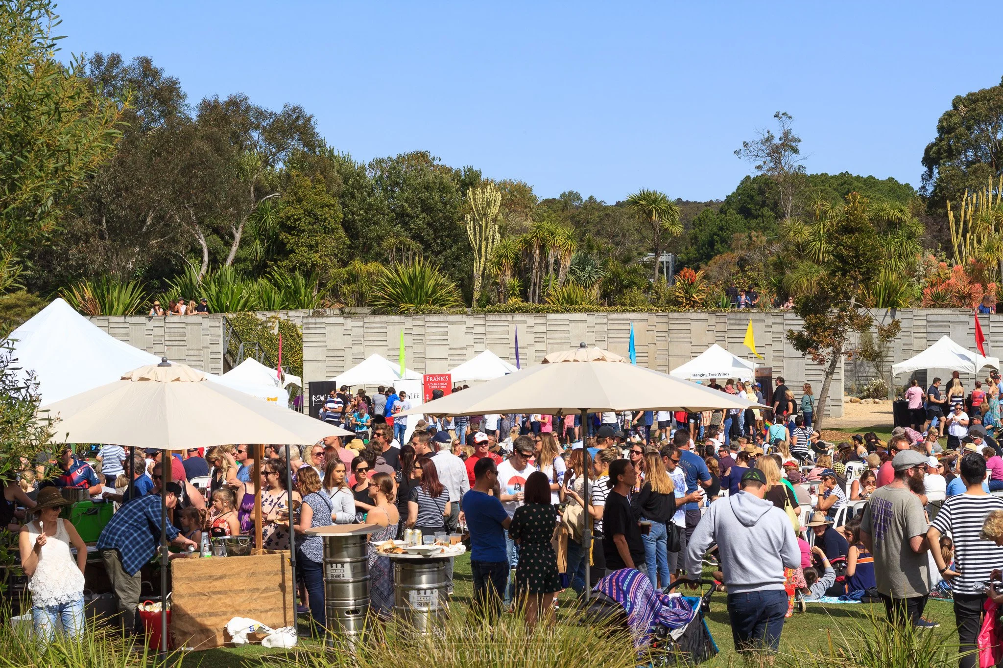   Soaking up the sun at the Central Coast Food and Wine Festival with the backdrop of the Parklands  