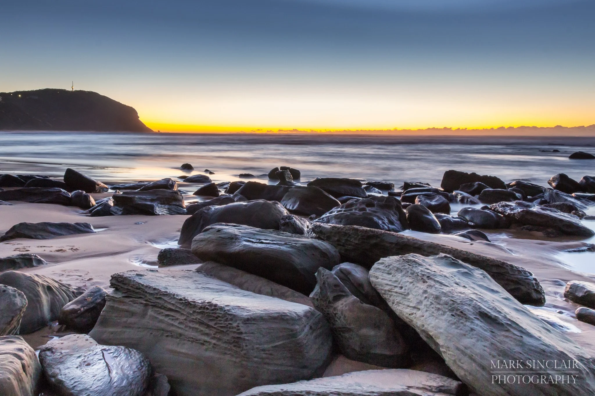   Dawn on the rocks  
