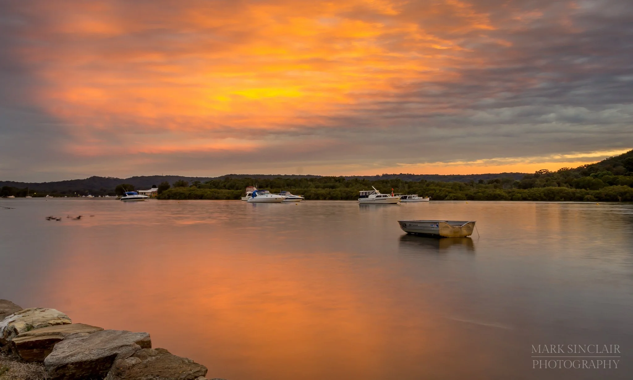   Looking over Brisbane Water at sunset  