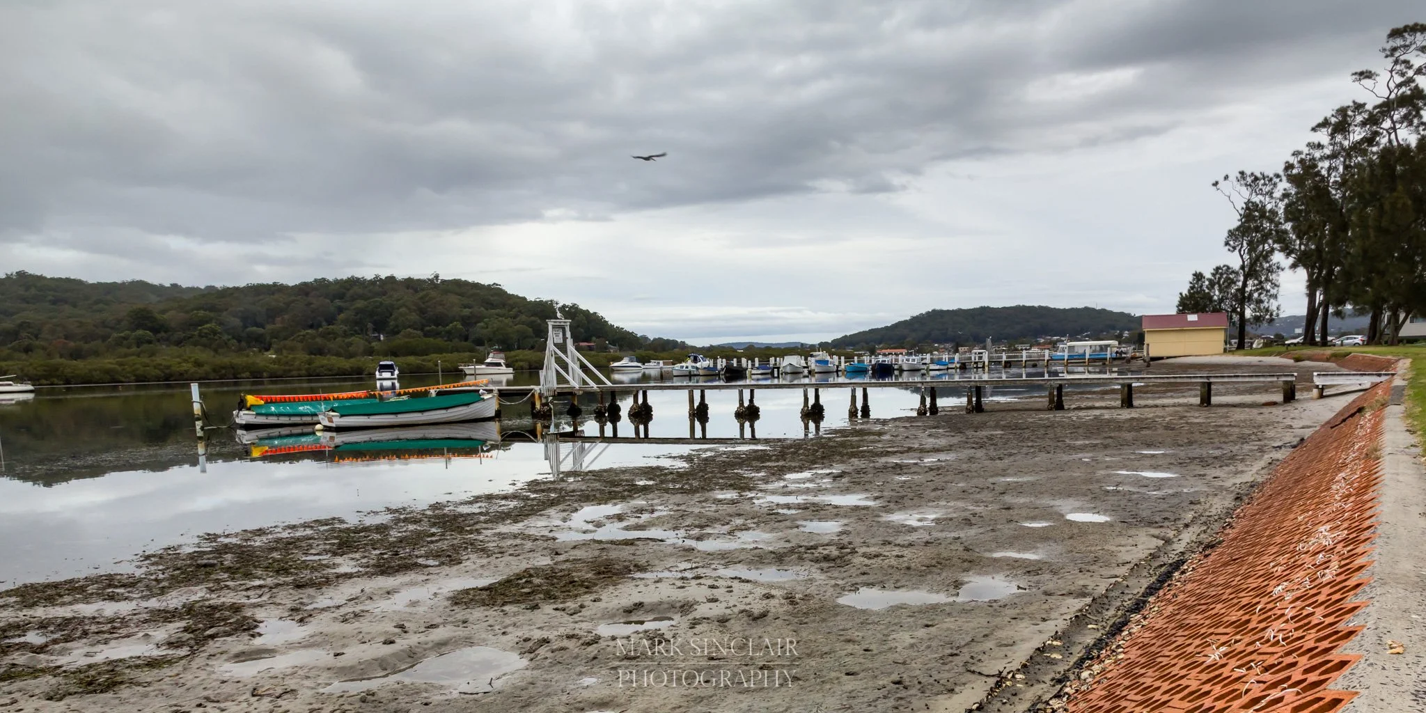   View on a winter’s afternoon at low tide  
