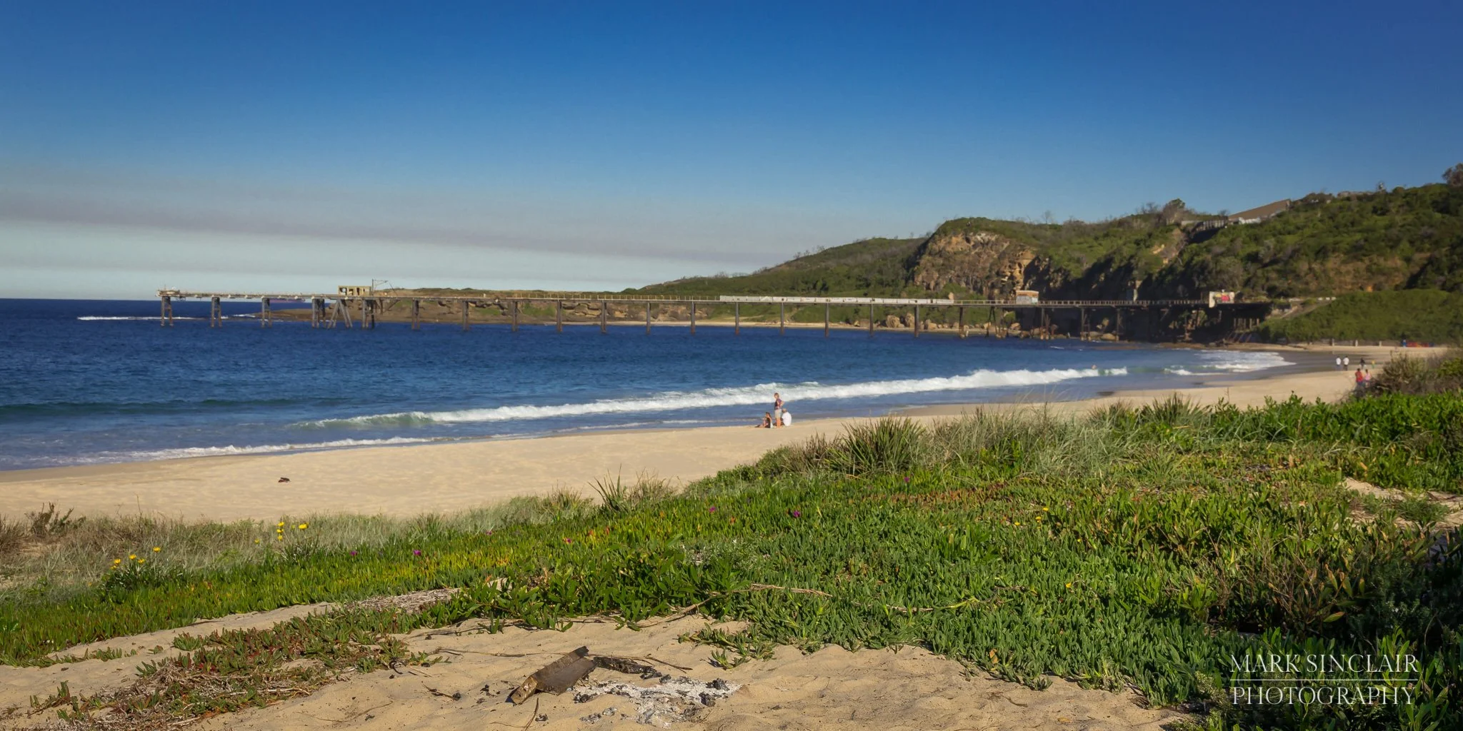   Looking south down the beach  