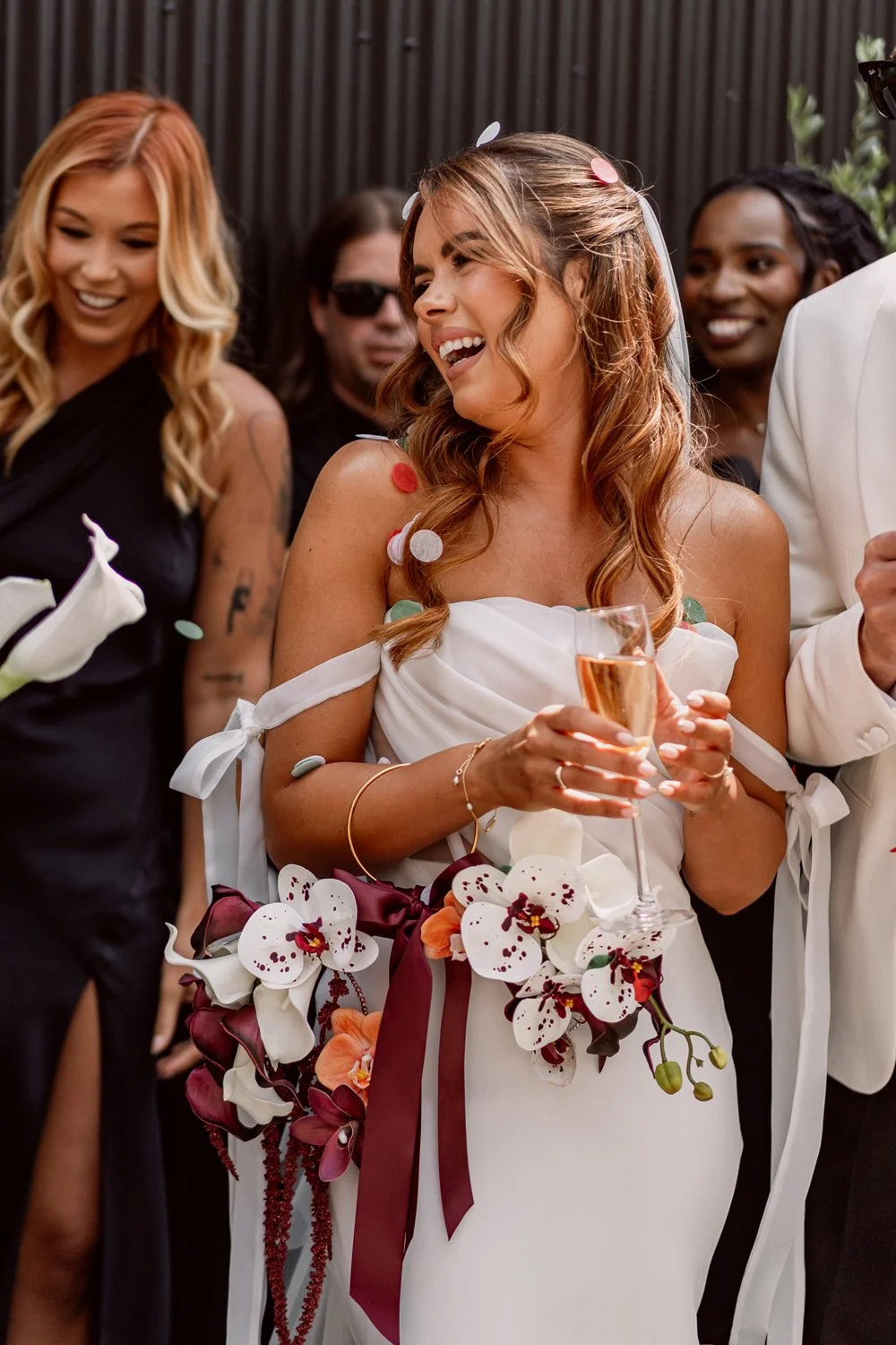 candid photo of bride on her alternative wedding