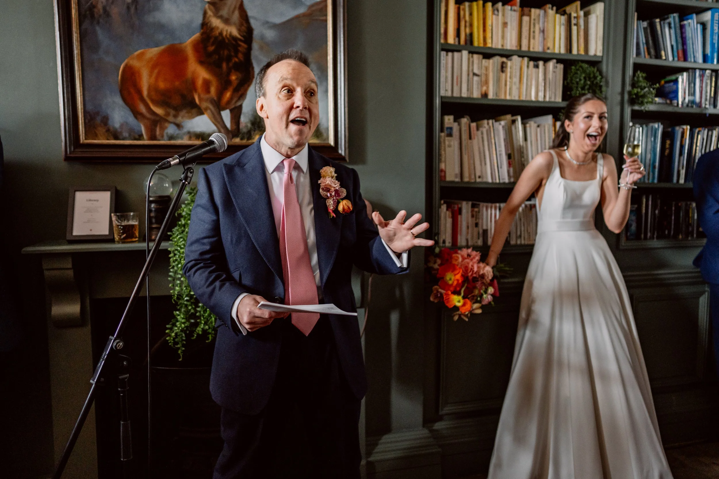 Groom giving his speech during drinks reception at Kindred in Hammersmith