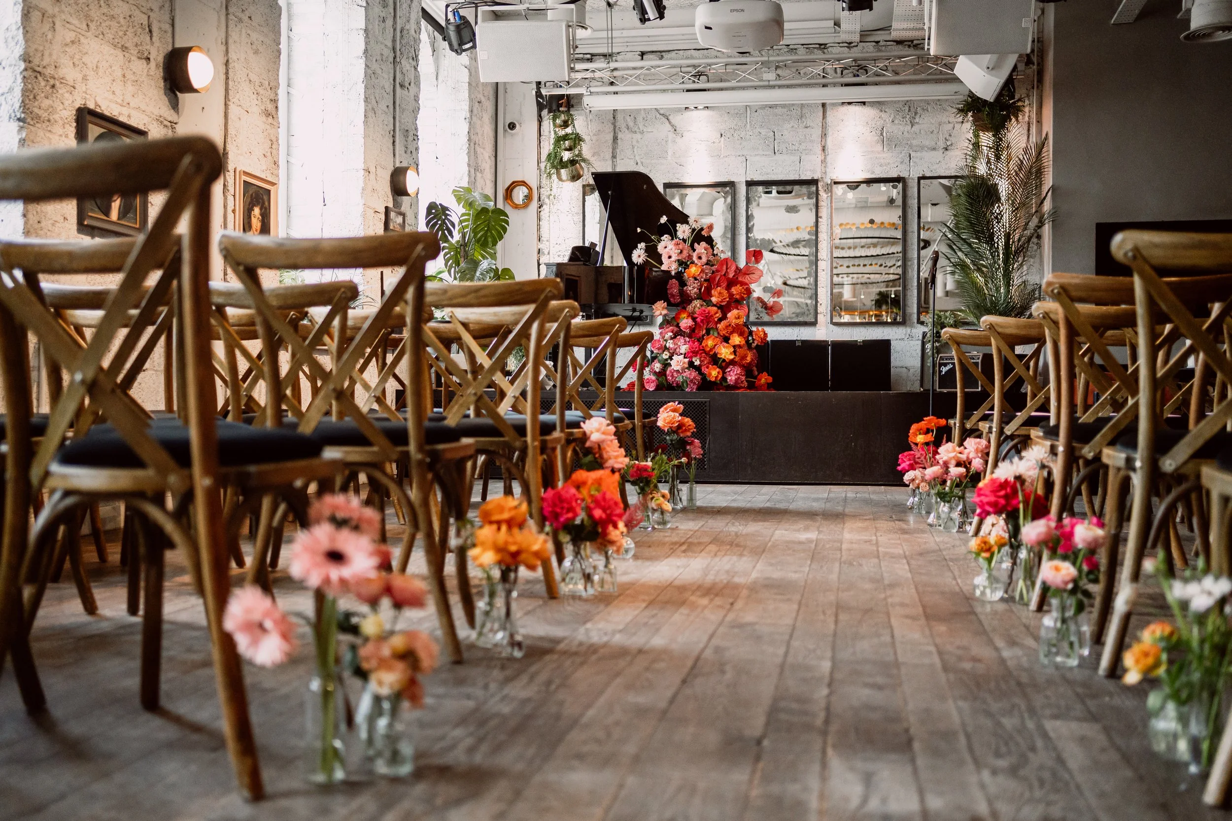 Photo of the ceremony decor at Kindred London