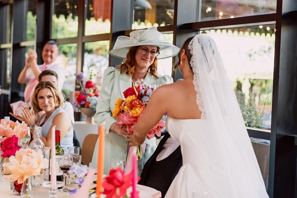 bride giving speech on wedding day at The Bond in Digbeth