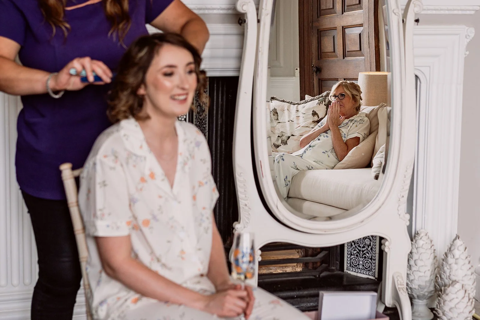 Bride getting ready before wedding in Birmingham