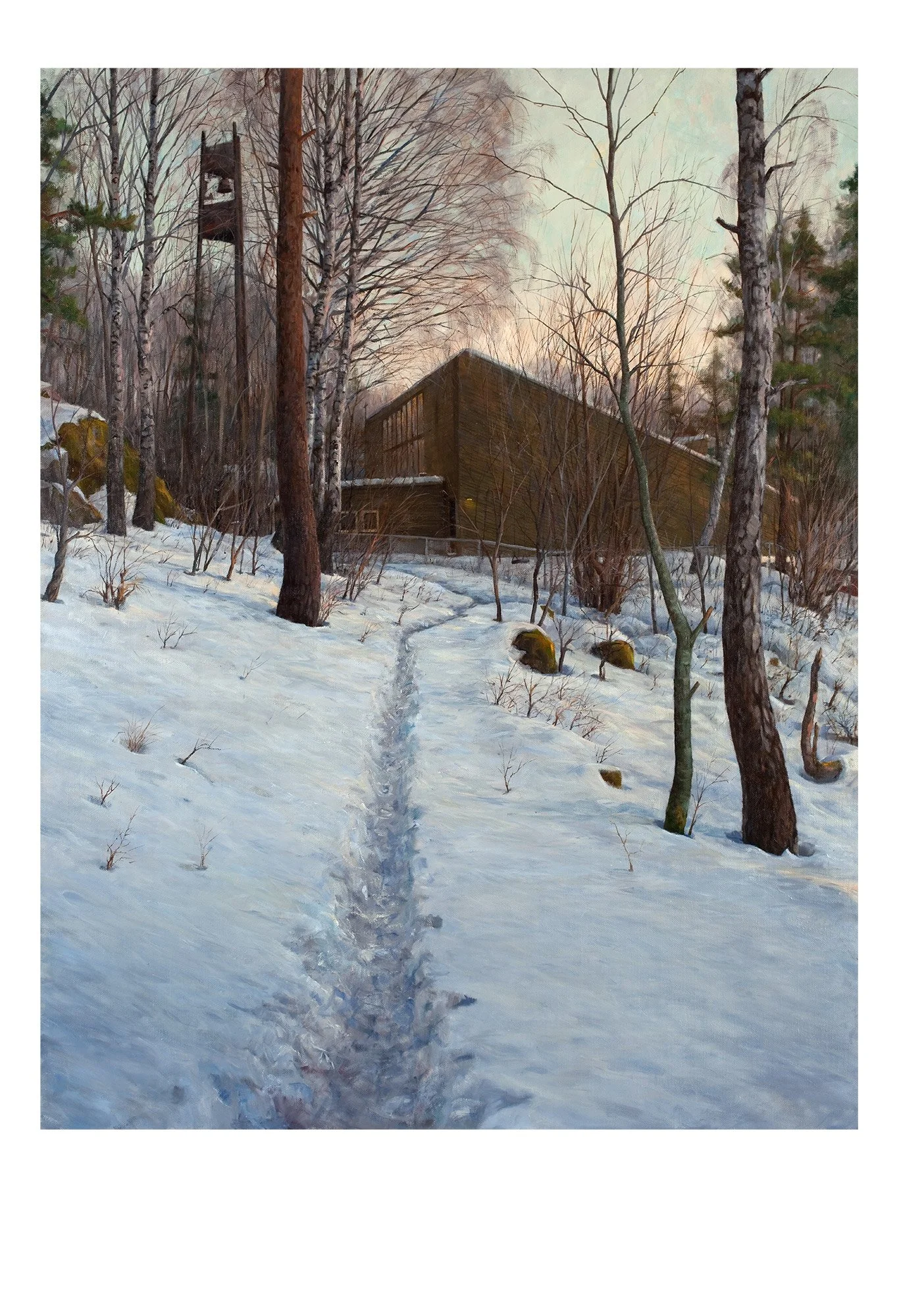 15 – Kirken I skogen – sheet size A3+ – picture size 38.94x30 – edition 15 numbered and signed copies. Printed on Somerset Enhanced 225 gr/m2.