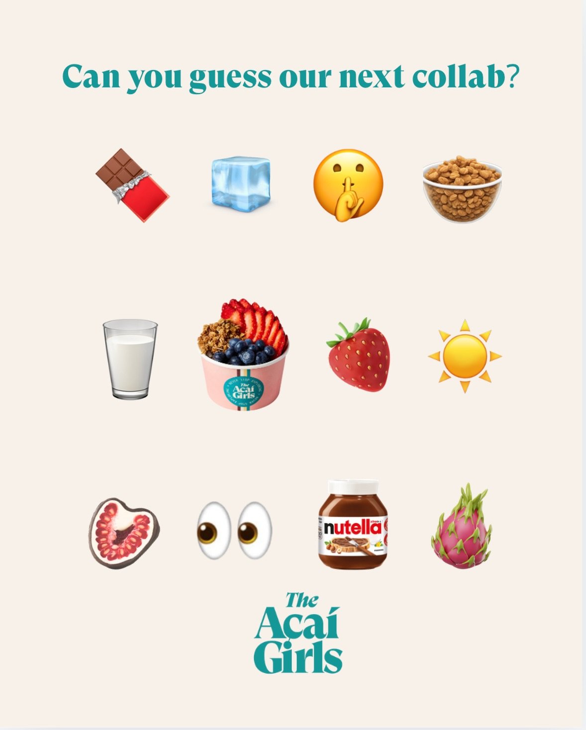 If you know, you know&hellip; 👀🍓
Can you guess our next collab?

A little hint: sweet, frozen and hard to resist.

#TheAcaiGirls