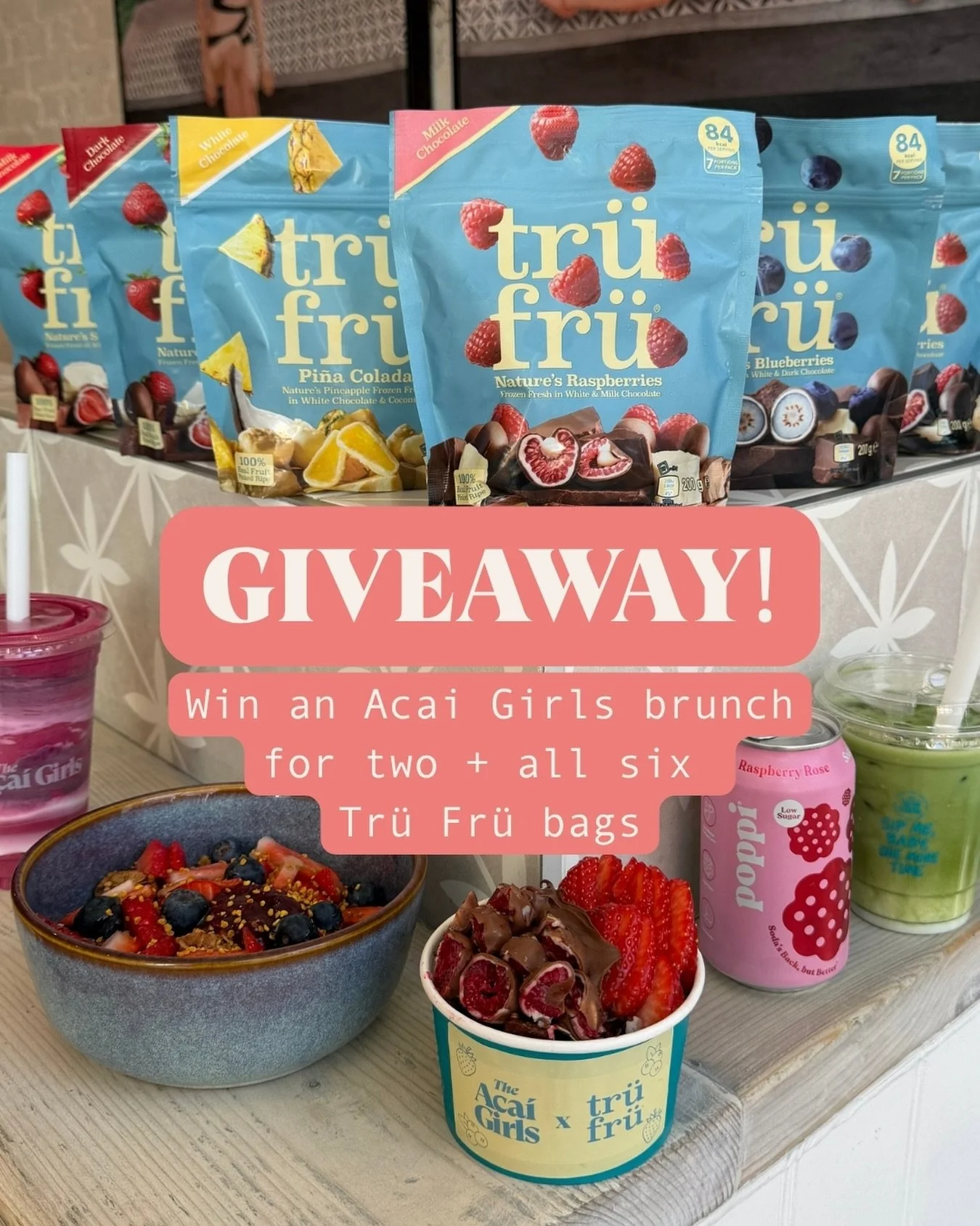 WIN WIN WIN 🍓👀
To celebrate the launch of our Acai Girls x Tr&uuml; Fr&uuml; bowl, we&rsquo;re giving one of you the ultimate treat&hellip; Win an Acai Girls brunch for two + all six Tr&uuml; Fr&uuml; bags (yes&hellip; we secured them 😏).

To ente