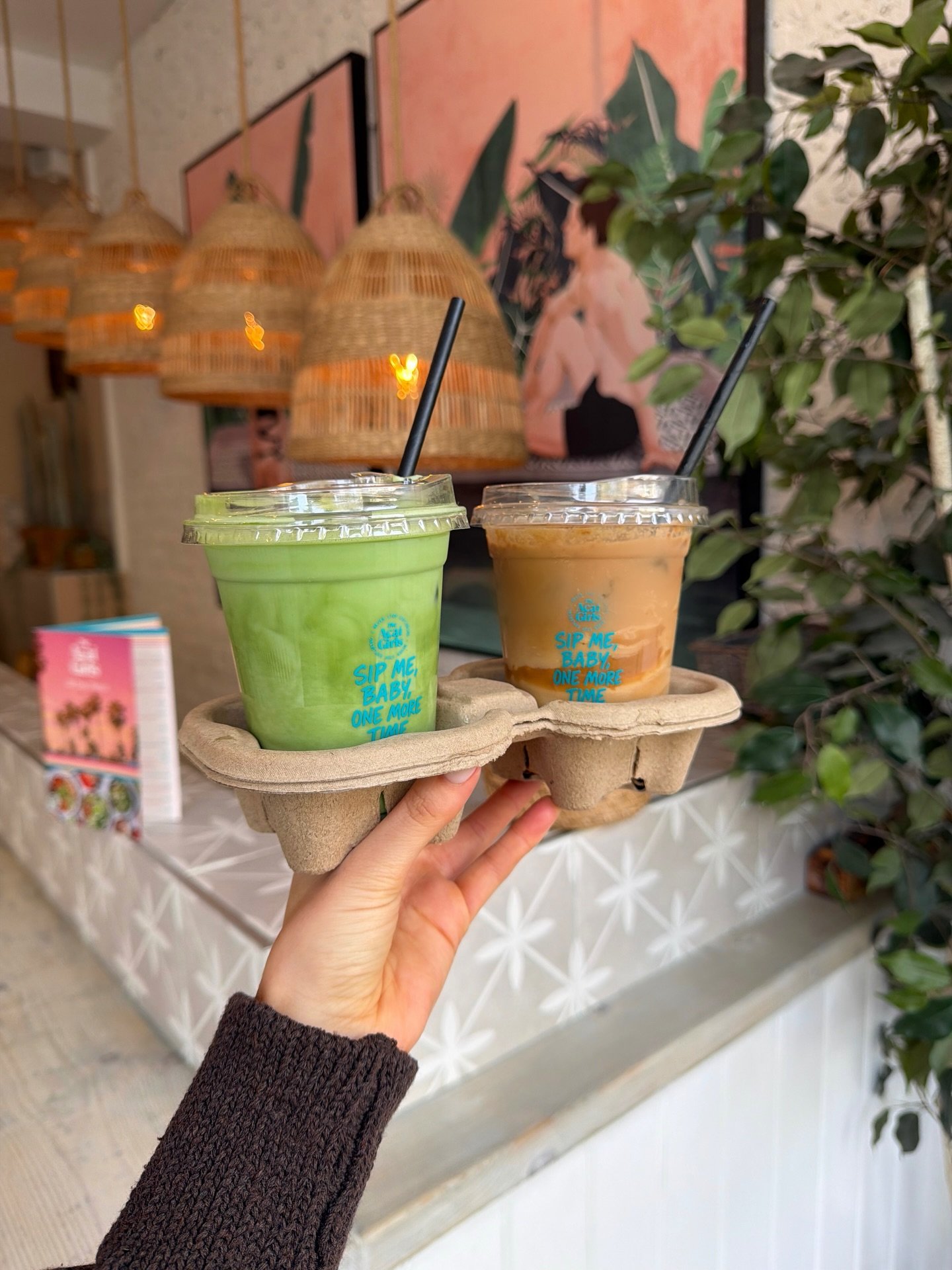 The only accessory that matters right now ☀️🍵
Are you a matcha girl or biscoff latte girl?

#TheAcaiGirls
