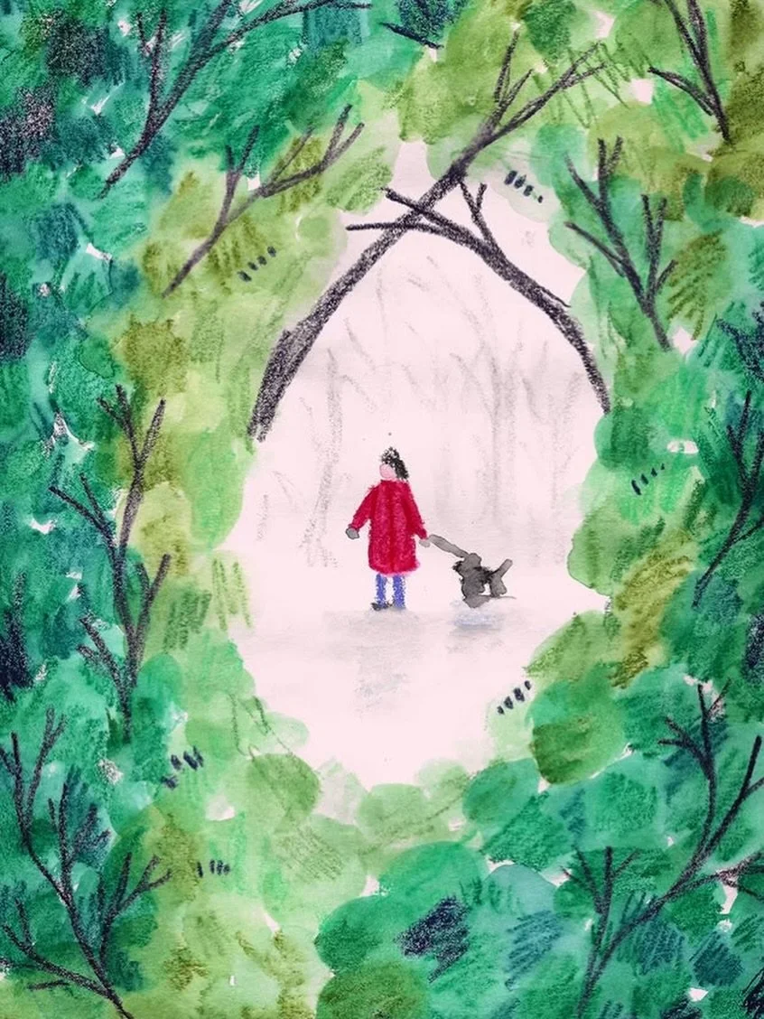 A walk in the woods.

Neocolor II, coloured pencil and Procreate. 

#natureillustration #childrensbookillustration #neocolor2 #illustration