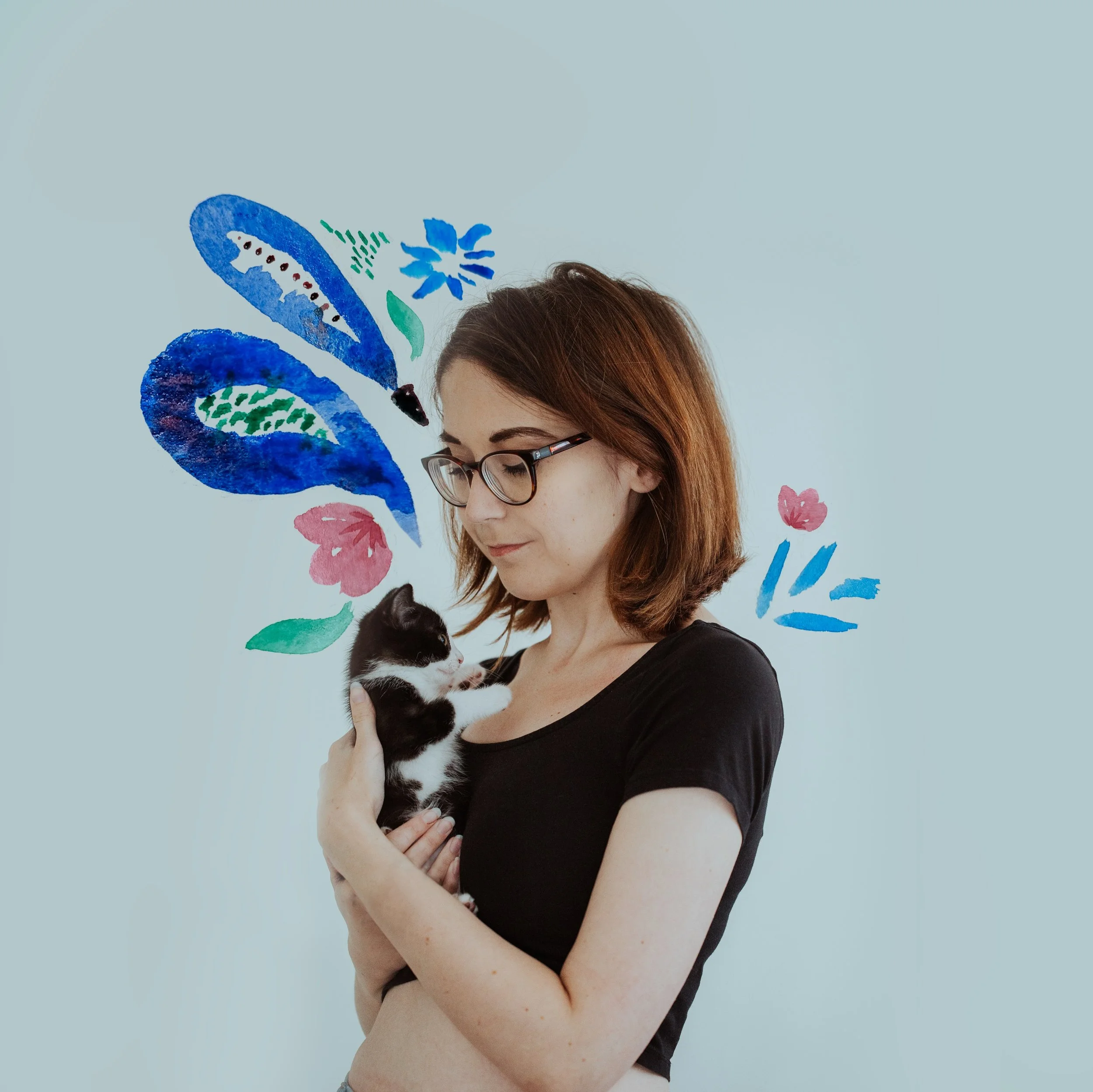 Awh I found this cute image I made when Christmas was a kitten. We got him seven years ago on Wednesday. Now he&rsquo;s a big, naughty, loyal cat who likes us to go to bed on time. He&rsquo;s currently purring on my chest. 

#mixedmedia #catsofinstag