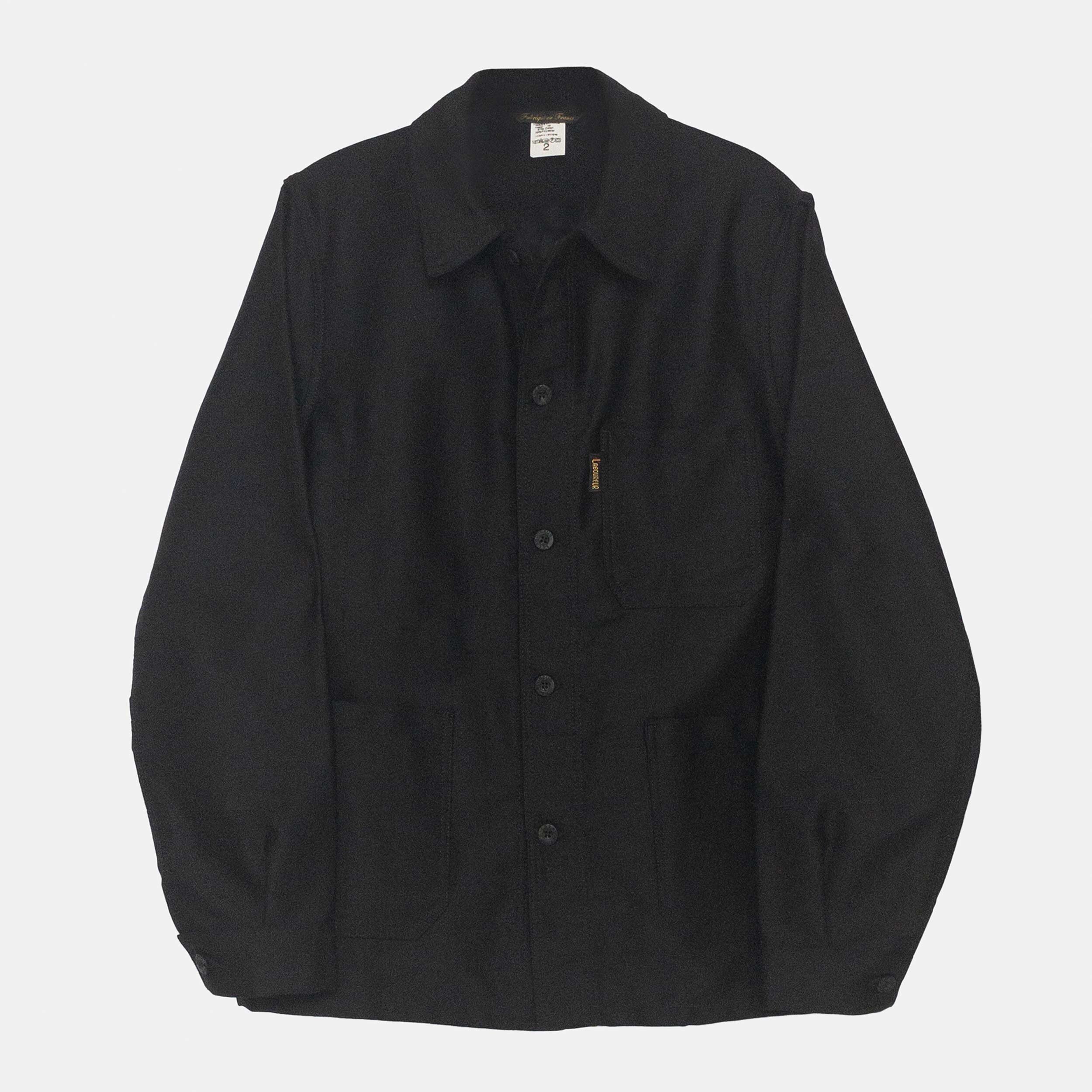 Le Laboureur French Cotton Moleskin Work Jacket in Black — GARDENHEIR