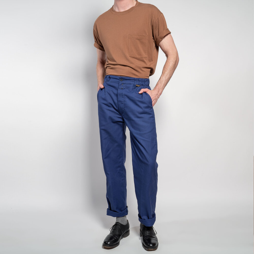 Le Laboureur French Cotton Work Pant in Navy — GARDENHEIR