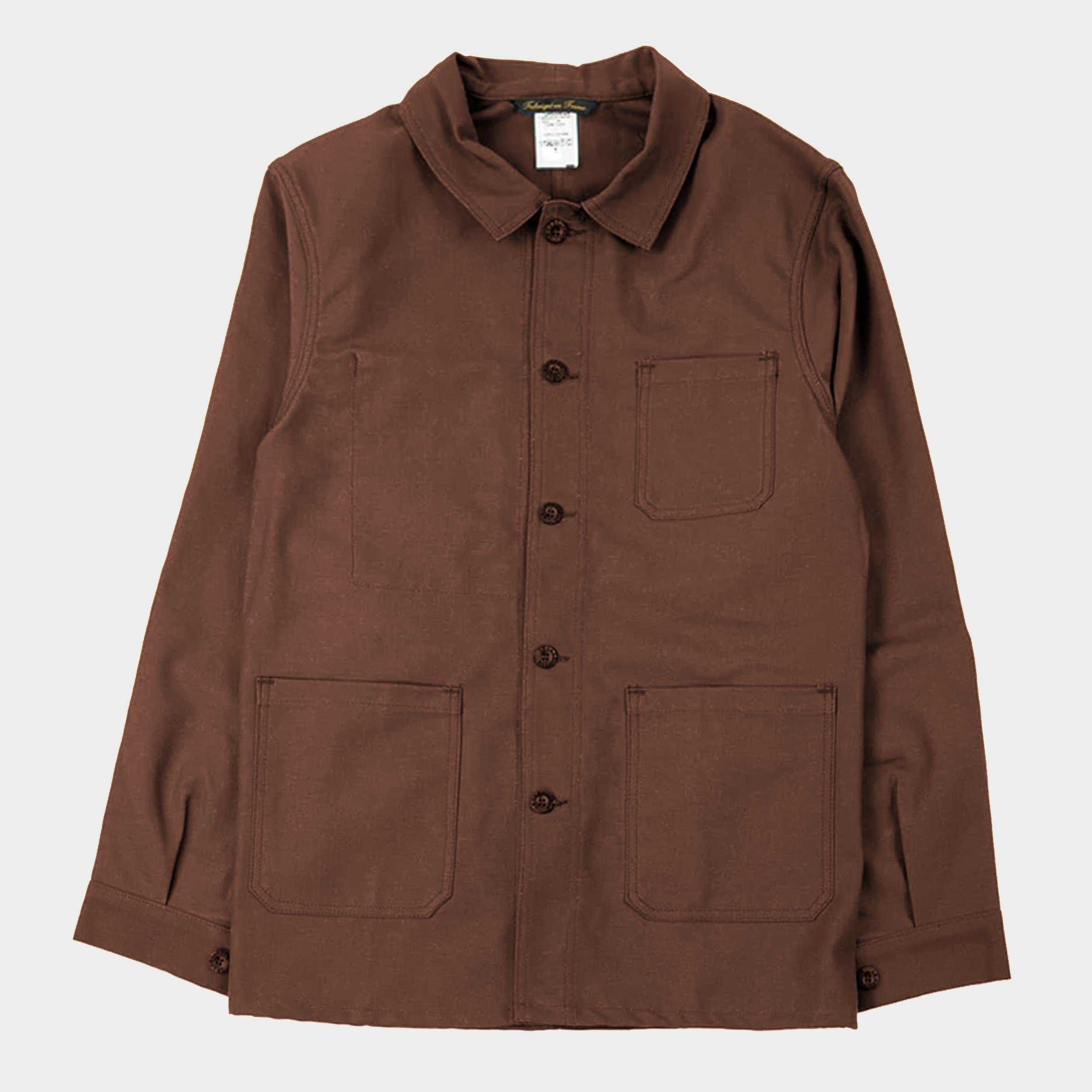 Le Laboureur French Cotton Work Jacket in Brown — GARDENHEIR