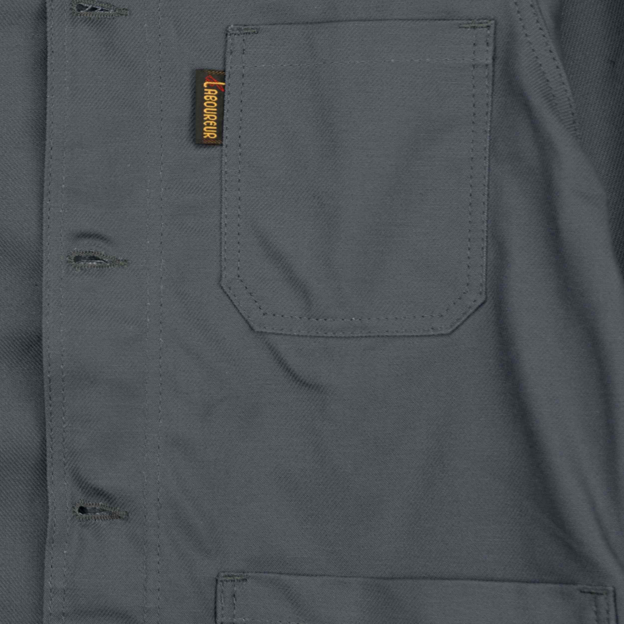 Le Laboureur French Cotton Work Jacket in Grey — GARDENHEIR