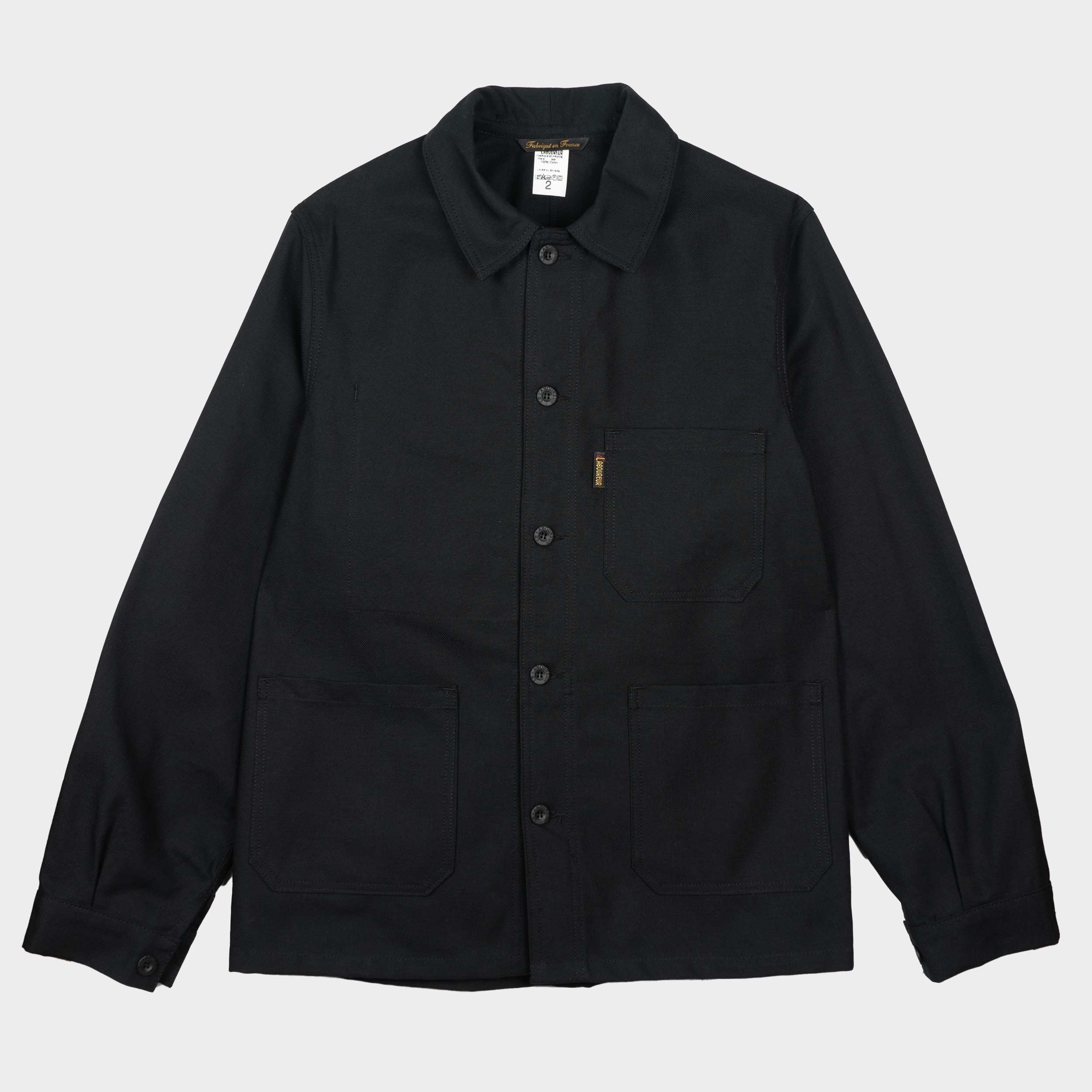 Le Laboureur French Cotton Work Jacket in Black — GARDENHEIR