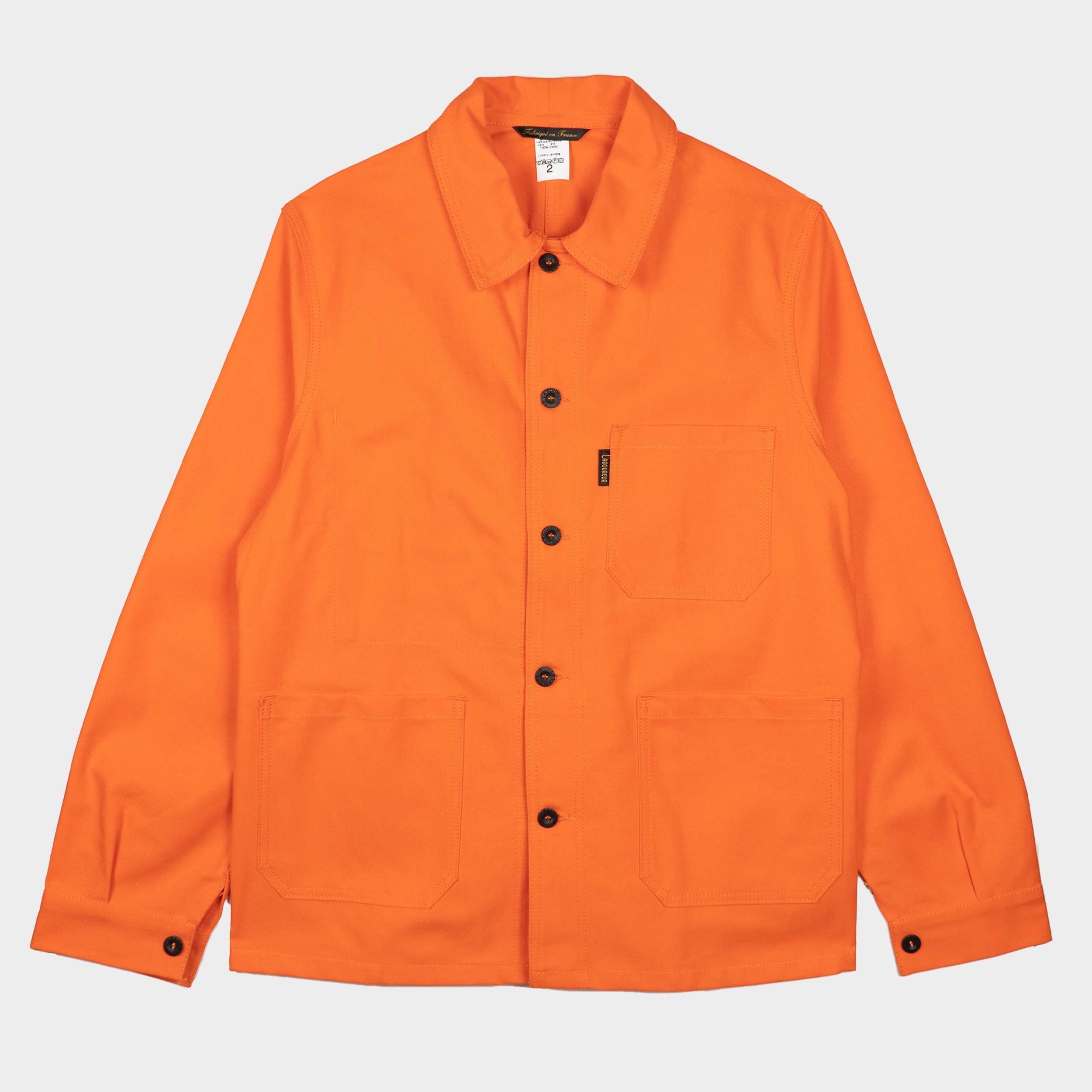 Le Laboureur French Cotton Work Jacket in Safety Orange — GARDENHEIR