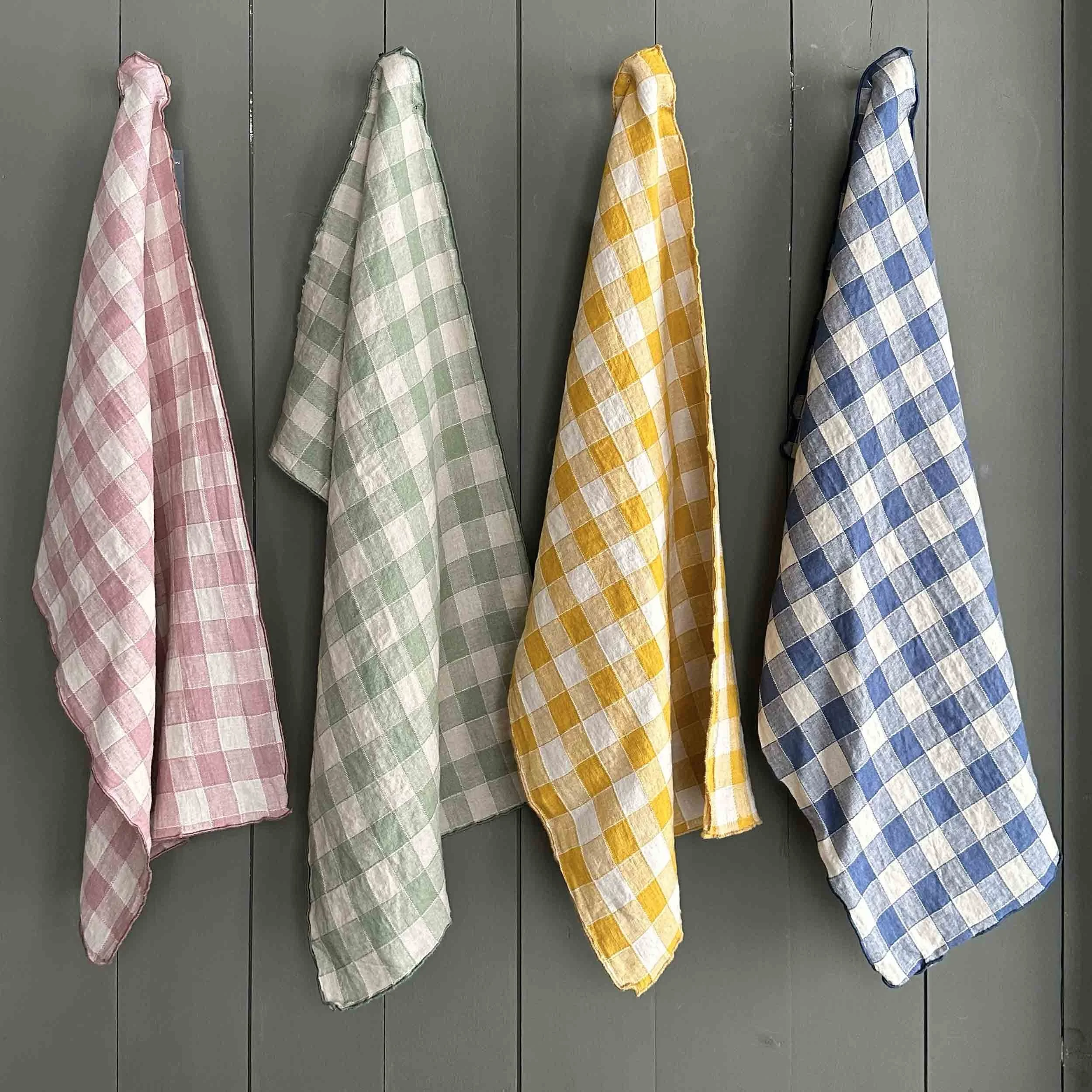 French Linen Kitchen Towel in Gingham — GARDENHEIR