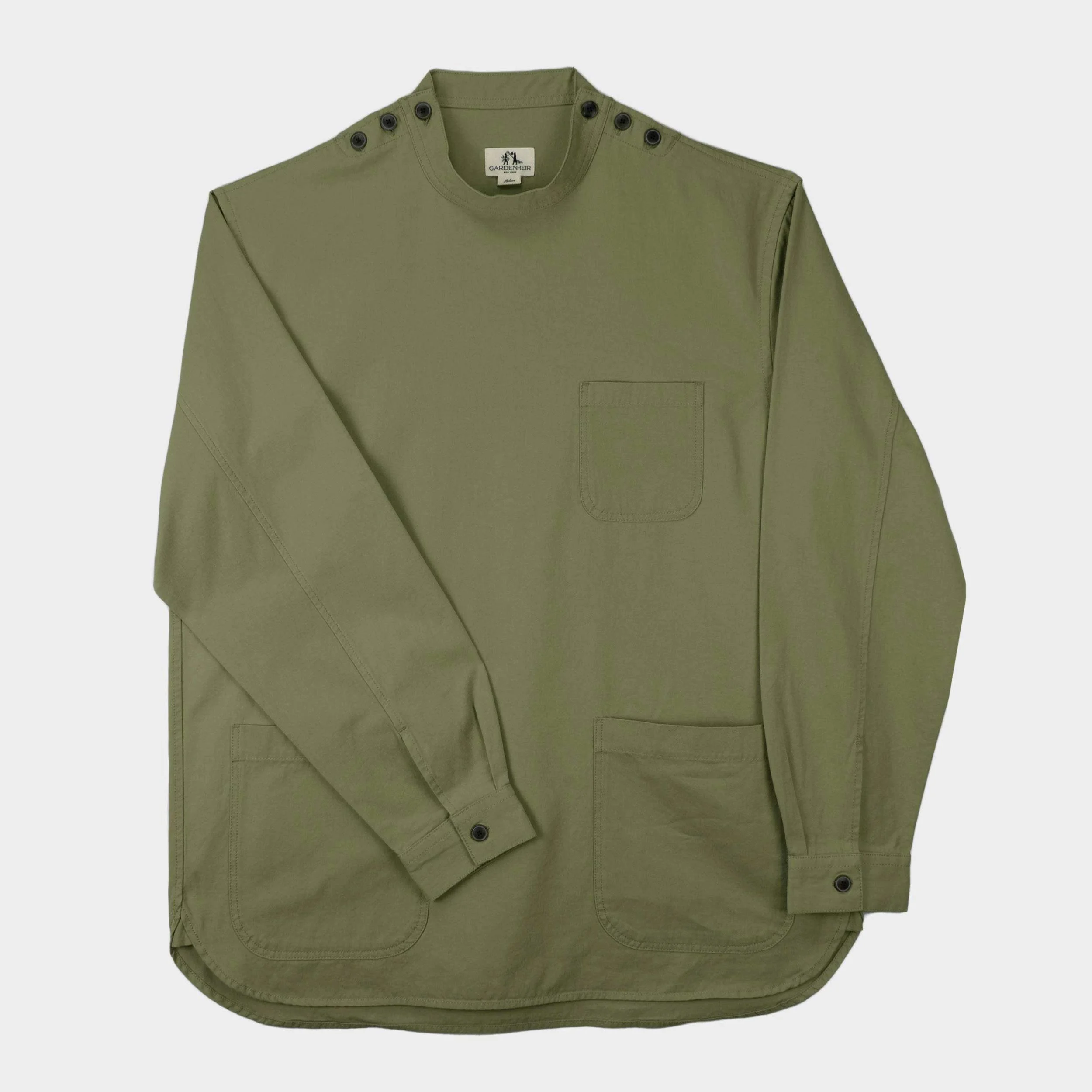 Washed Cotton Drill Gardening Smock in Moss — GARDENHEIR