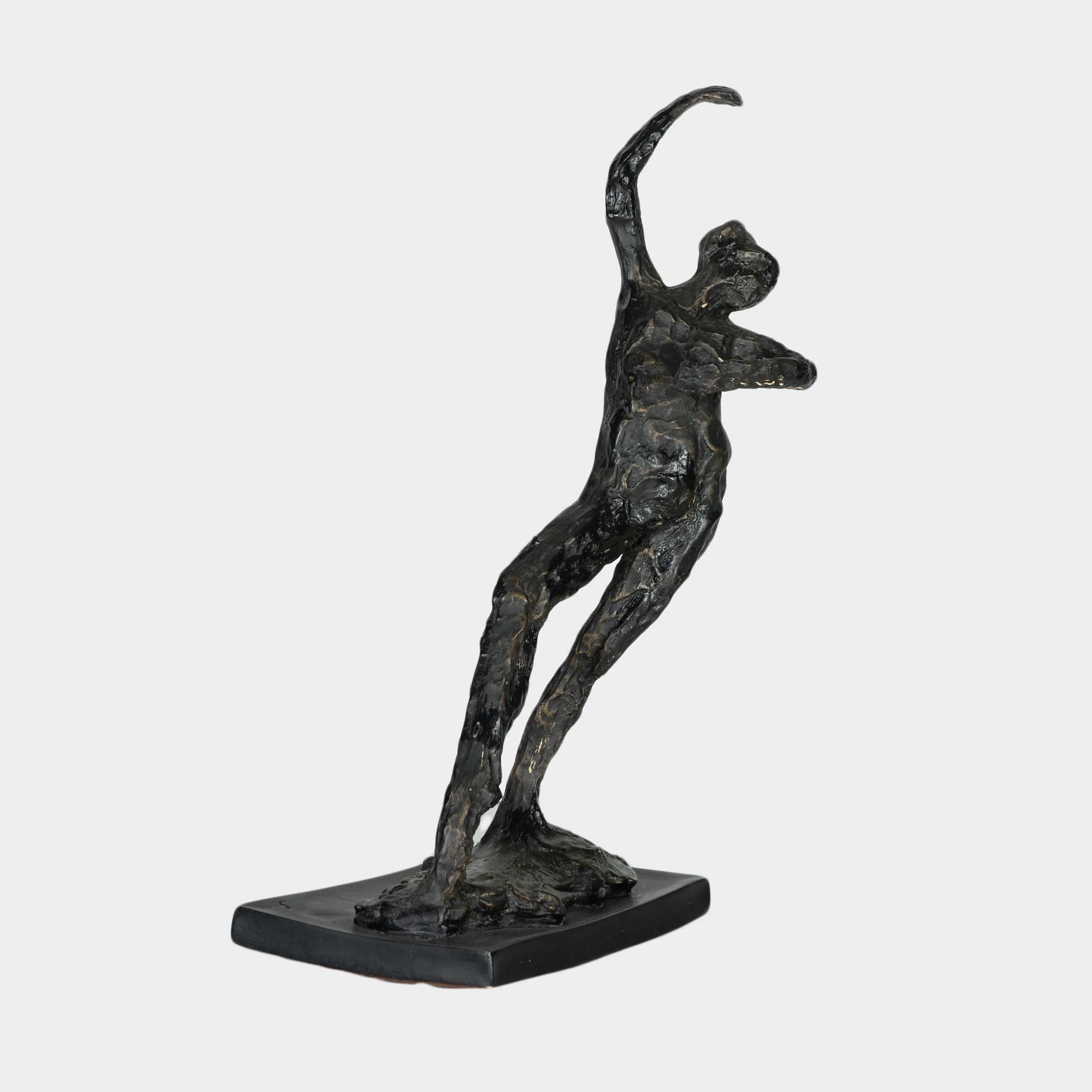 Vintage Leaning Figure Clay Sculpture, New York, 20th C. — GARDENHEIR