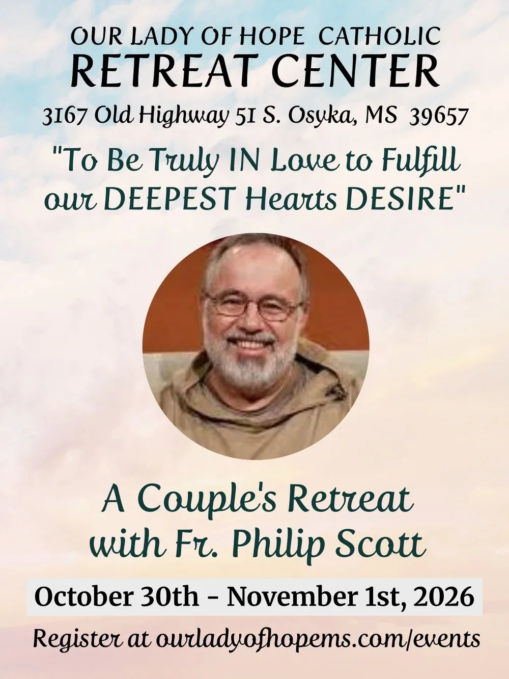 [Save the Date] Couple's Retreat w/ Fr. Philip Scott (October 2026)