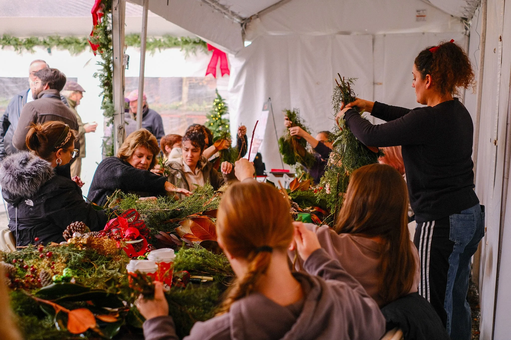 Create Your Own Holiday Greenery Door Swag with Bloom Back Flowers