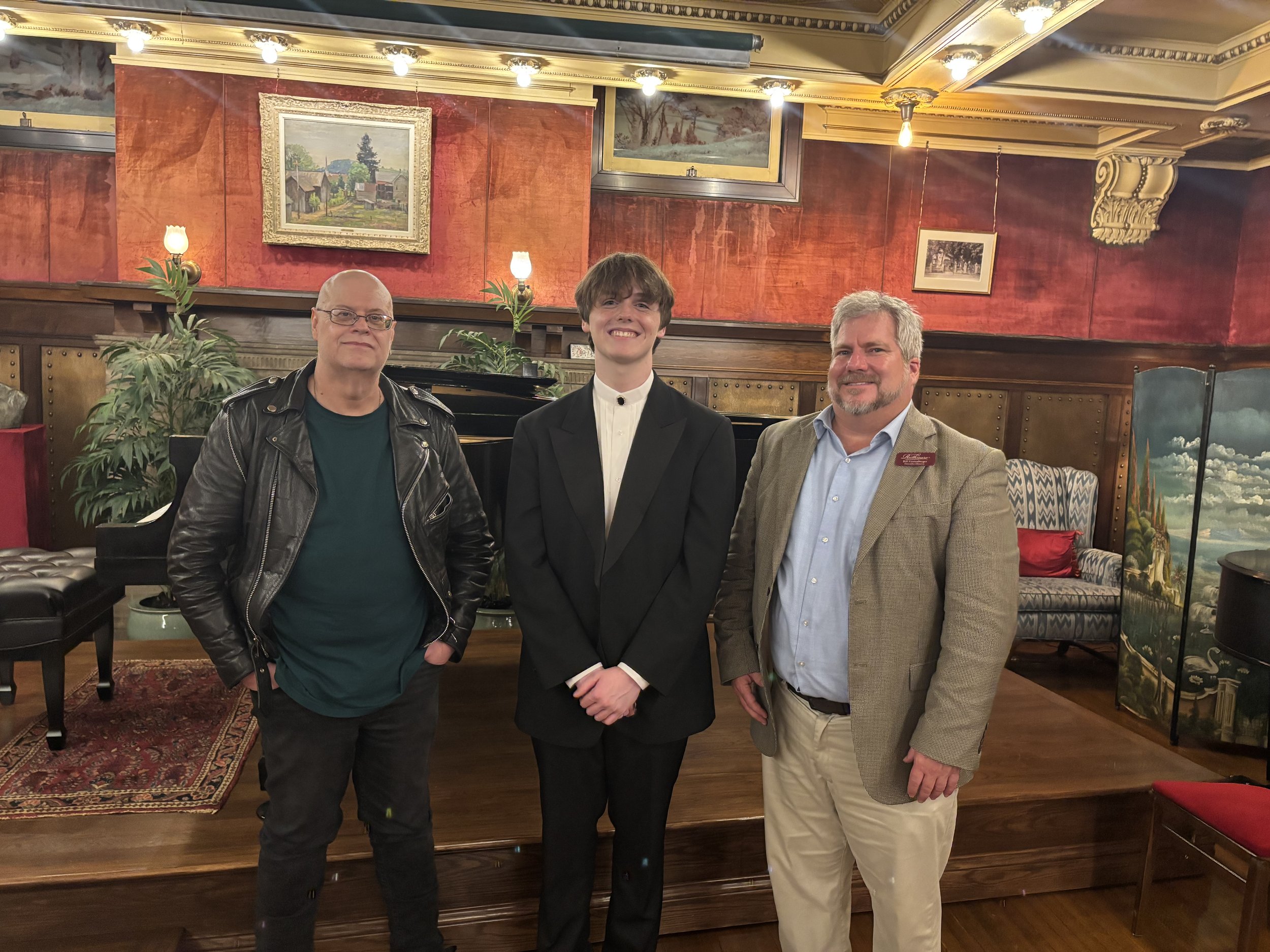 Tyler with Mark Doddington (left) and Bill Firstenberger (right)