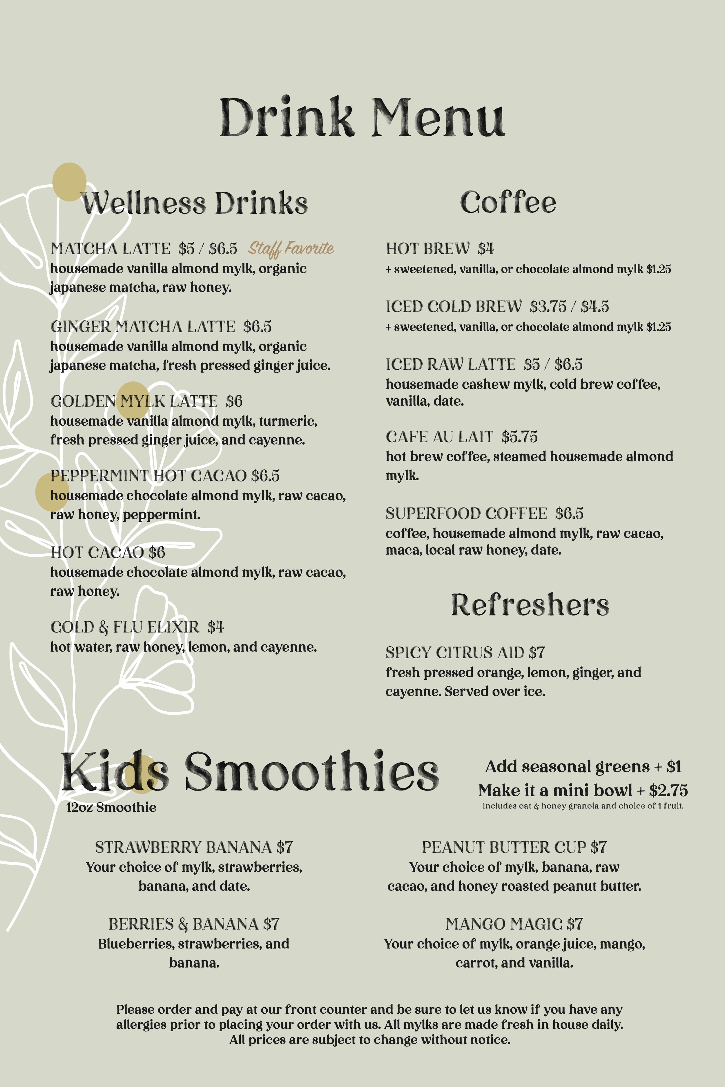 Store Menu's — Blake Orchard