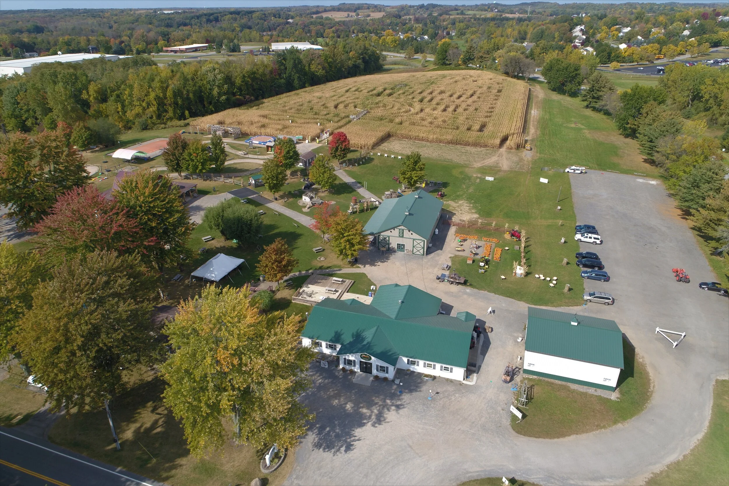 Aerial View Farm Fields