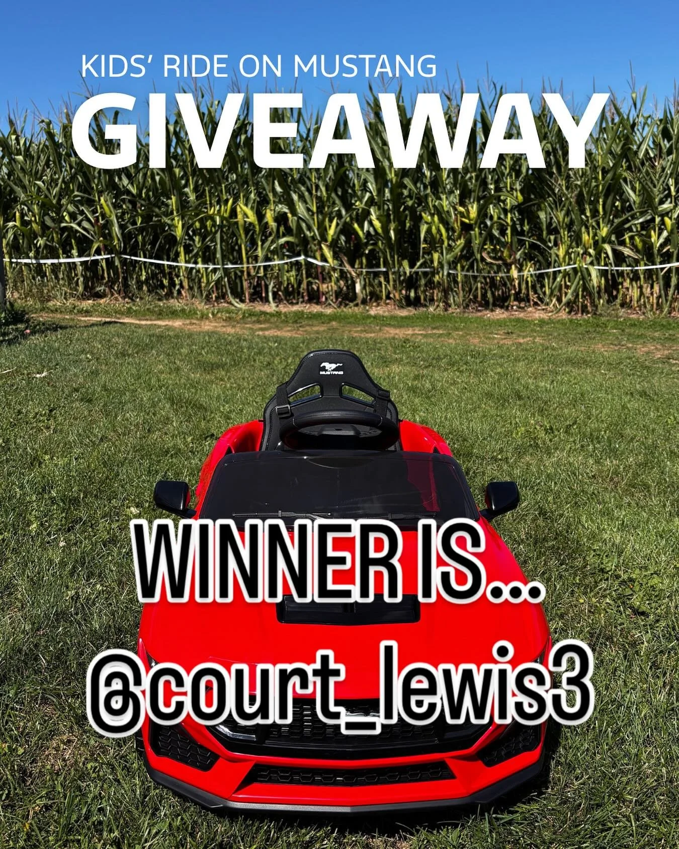 Congratulations to our lucky winner @court_lewis3 for the kid&rsquo;s ride-on mustang!! Thank you to all who entered and celebrated a wonderful fall season with us. 
Thanks to our friends at @neighborhoodfordstores for helping bring to life the bigge