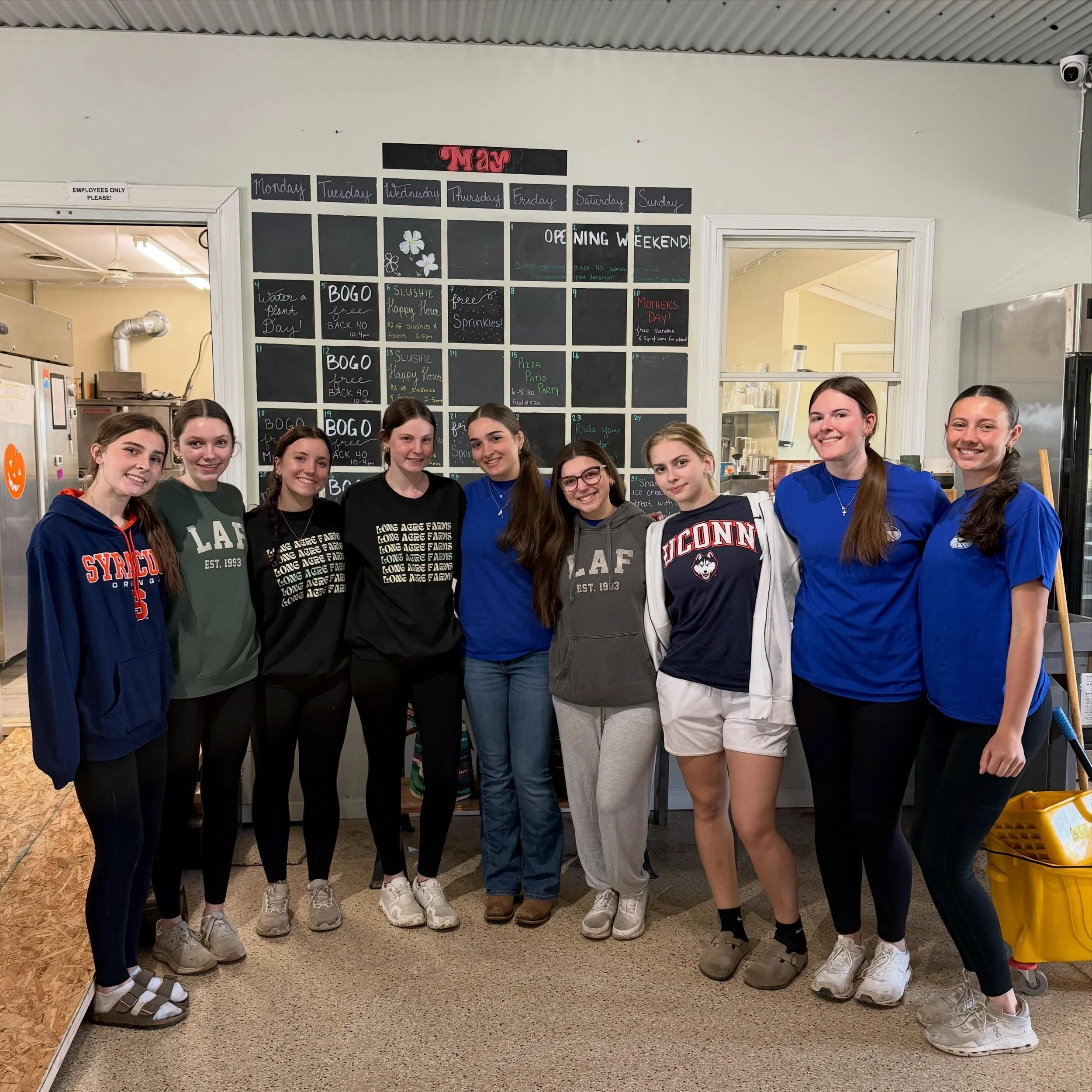 The crew is (just about) ready!! We spend the day training and reviewing all the exciting things happening this season. We are almost ready to open this FRIDAY!!! 

We have several returning staff, several new hires and can already tell they are goin