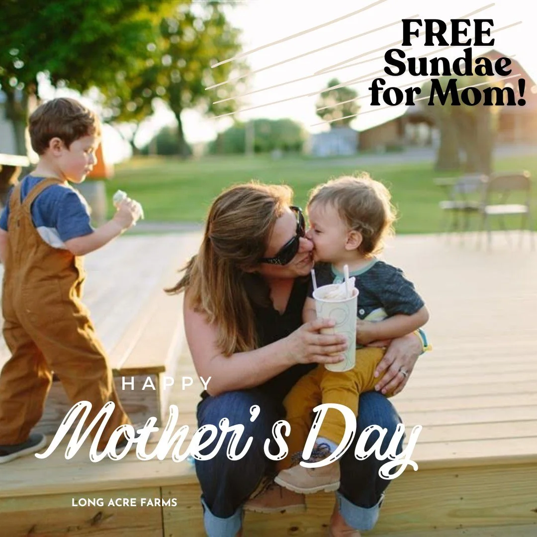Happy Mother's Day to all the amazing moms out there!! Bring mom to the farm today and treat her to a complimentary ice cream sundae. 

Ice cream shop is open until 8pm
Winery open 12-5pm