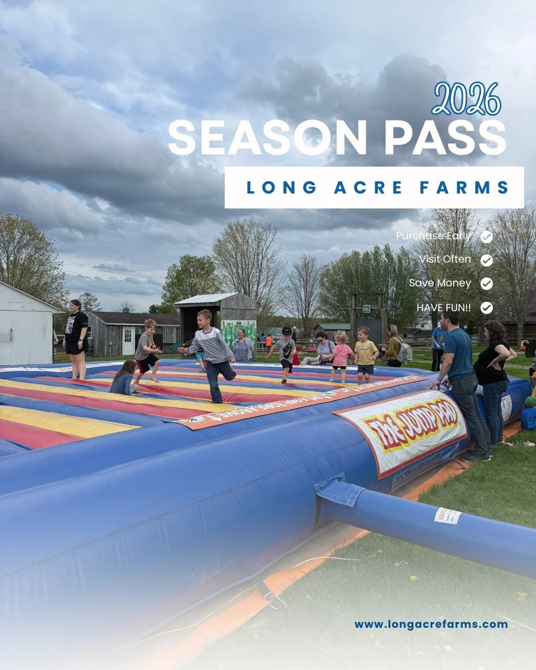 What if your go-to family plan was already decided&hellip; all season long?
With a season pass to Long Acre Farms, you can come as often as you want! No reservations, no blackout dates, no pressure to &ldquo;make the most of it&rdquo; in one visit.

