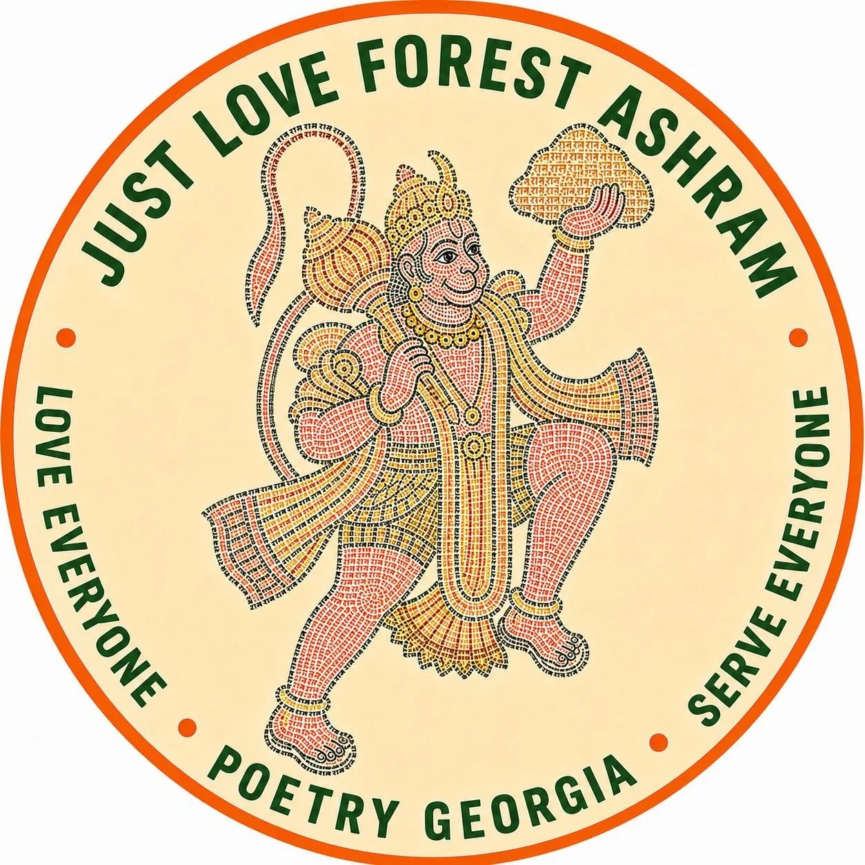 Hanuman badge - Just Love Forest Ashram