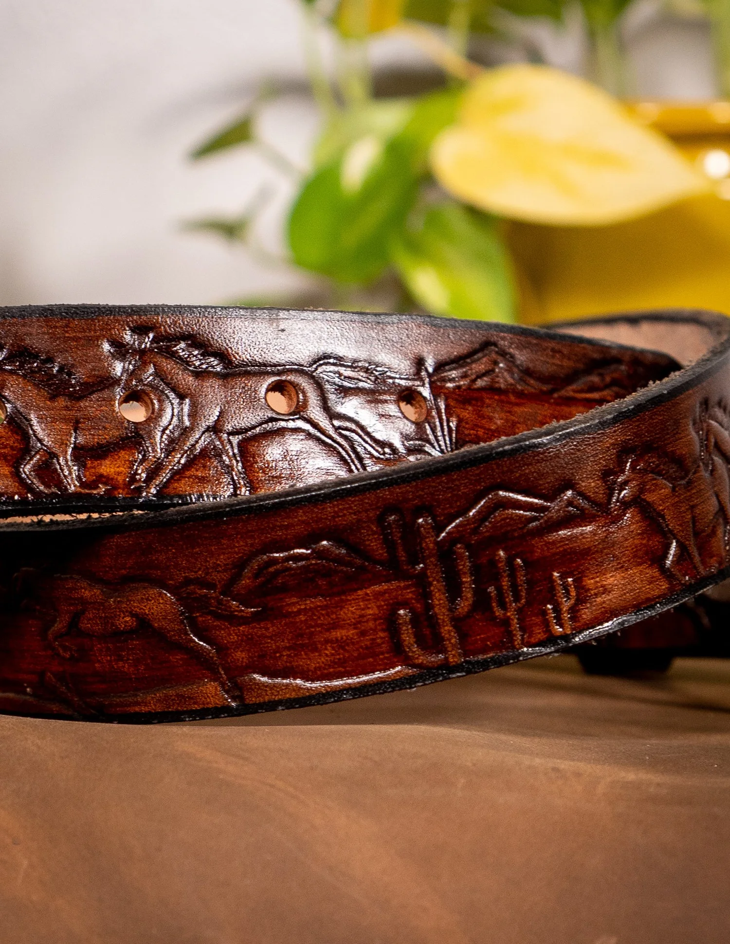 Vintage Horses Belt — The Leather Underground display picture 1