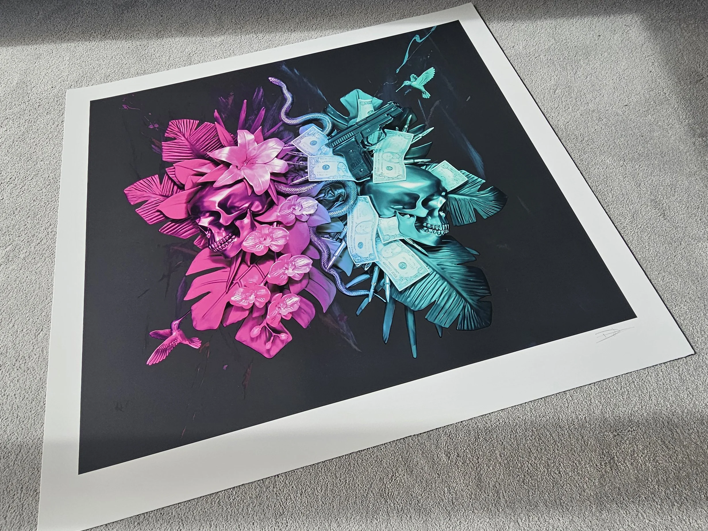 "Two World, One Truth"  (Neon Unframed)