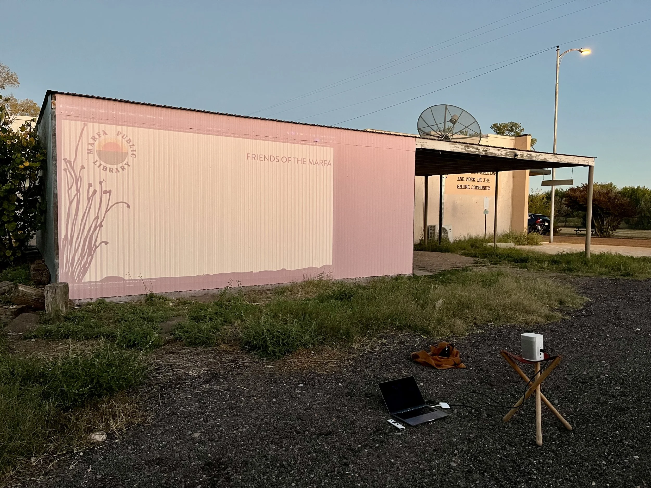 The process of painting the mural