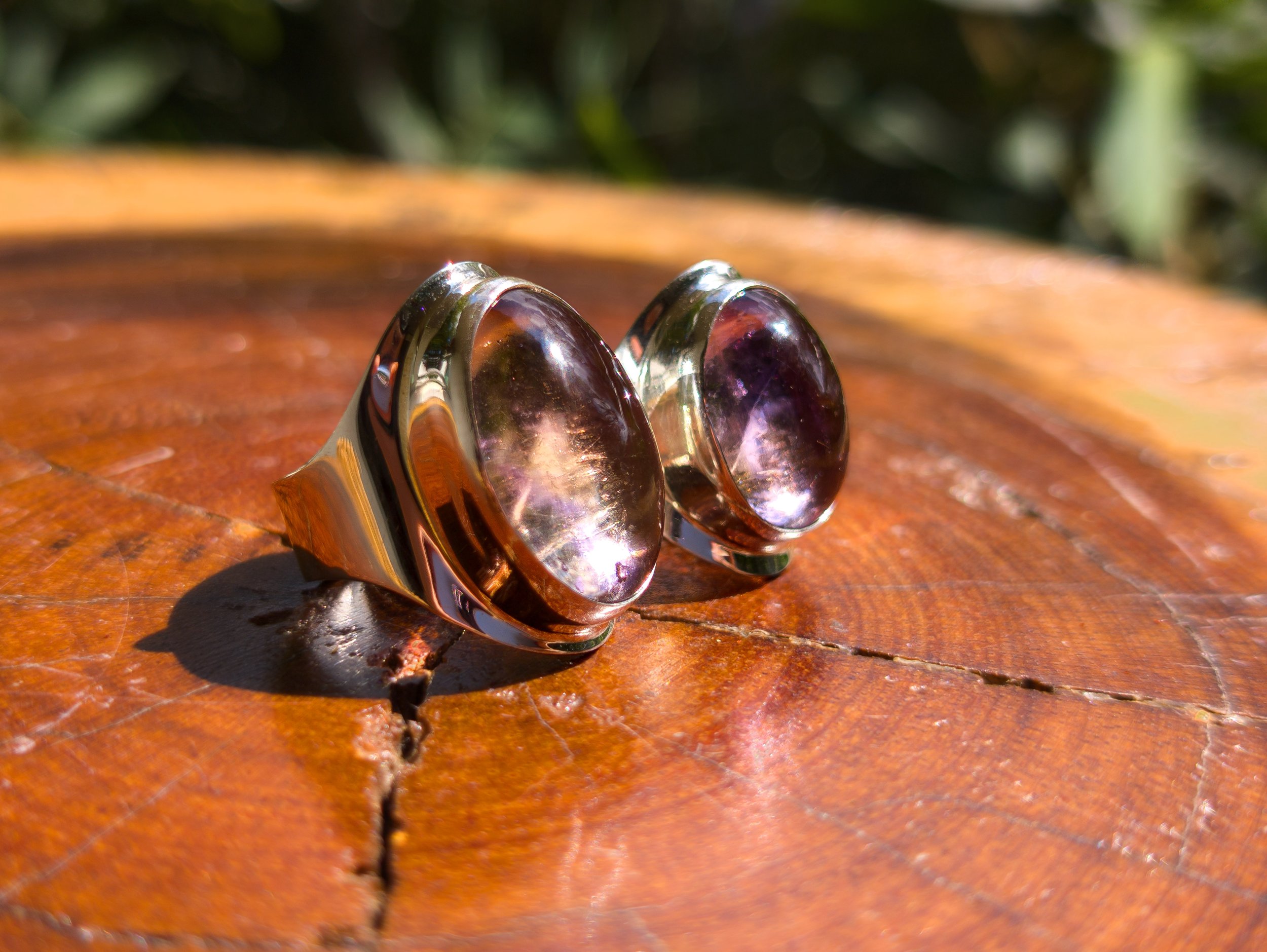 Anillos de Ametrino en cabujón