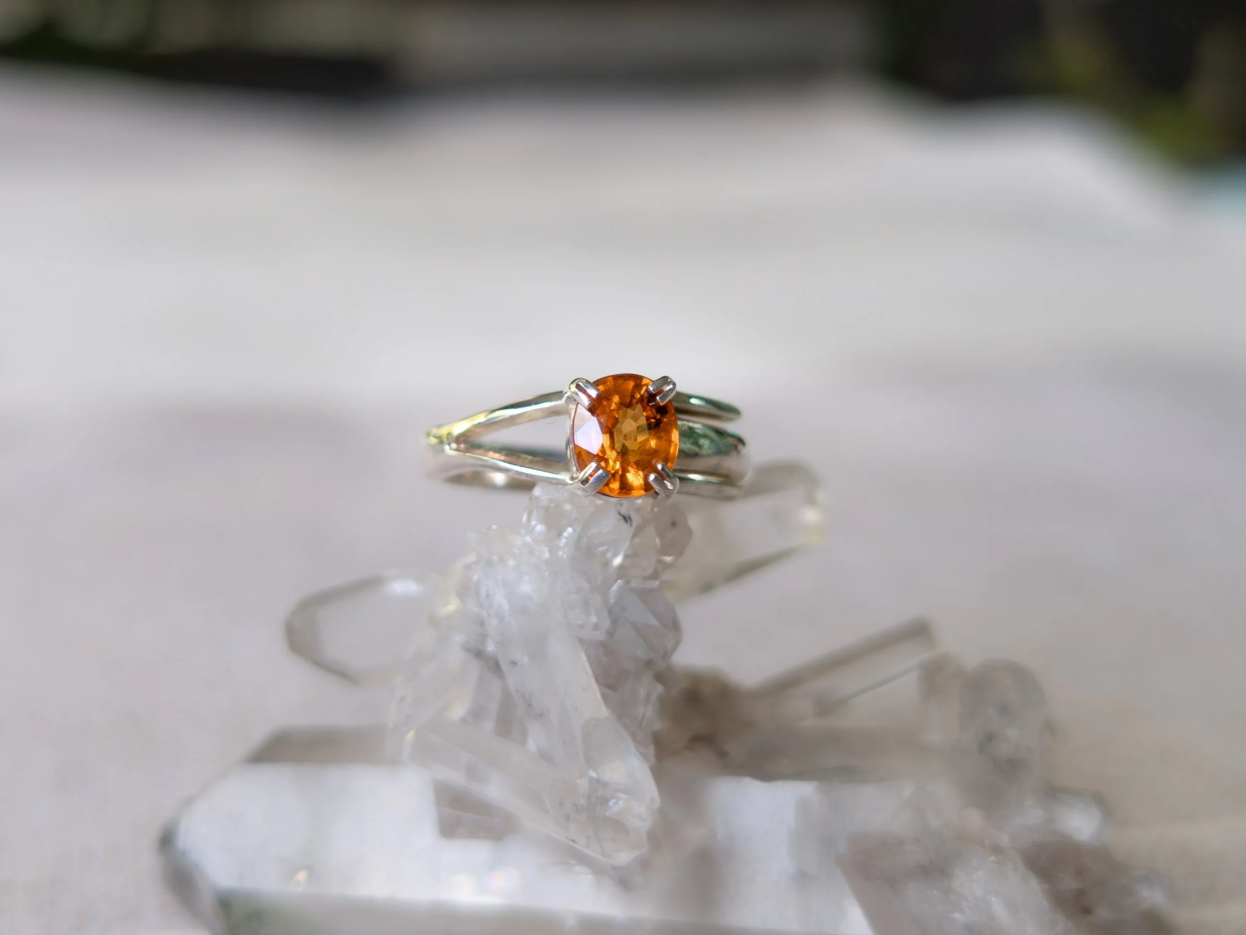 Solitario de Granate Espesartita