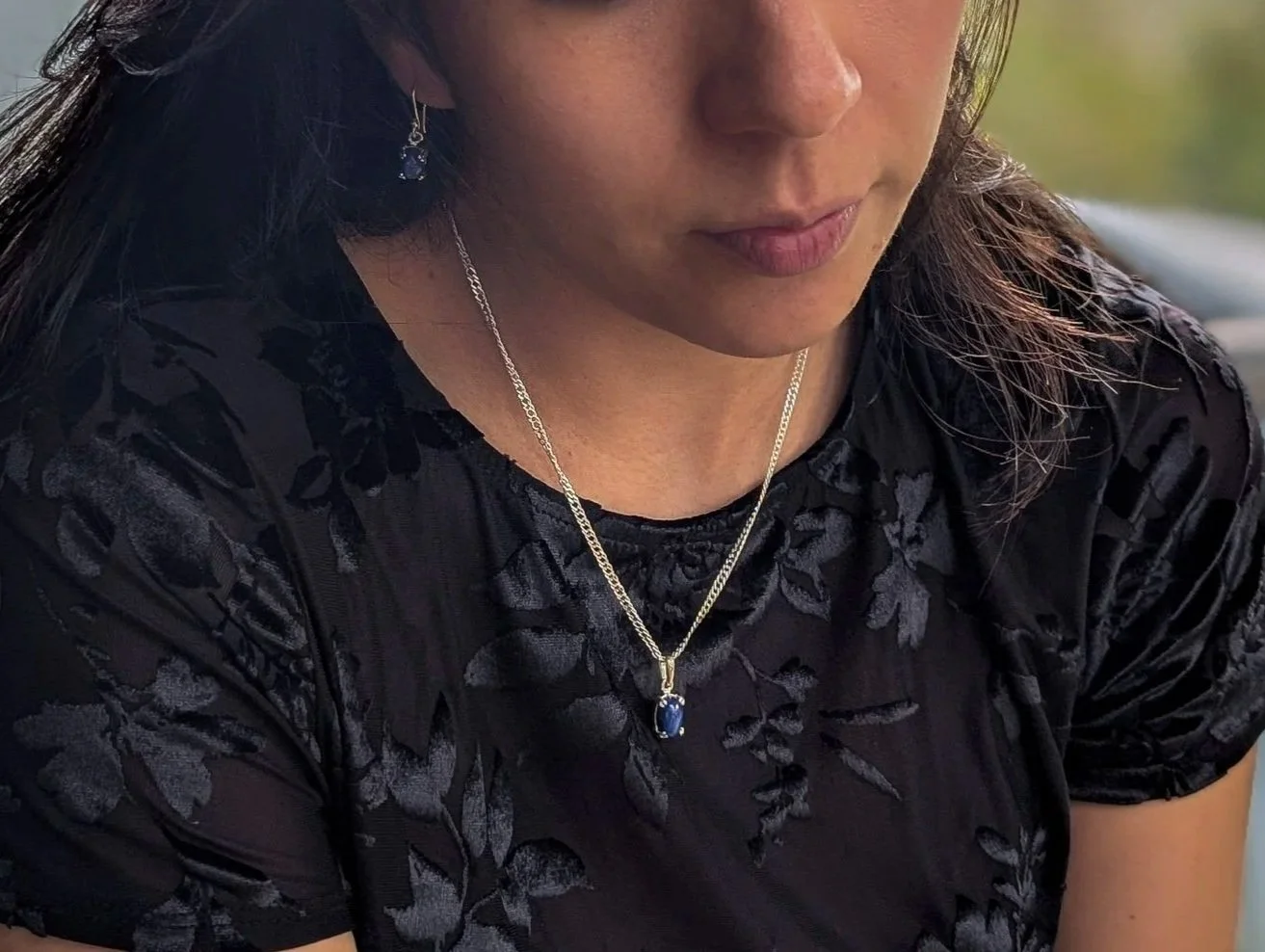 Dije de Zafiro estrella azul