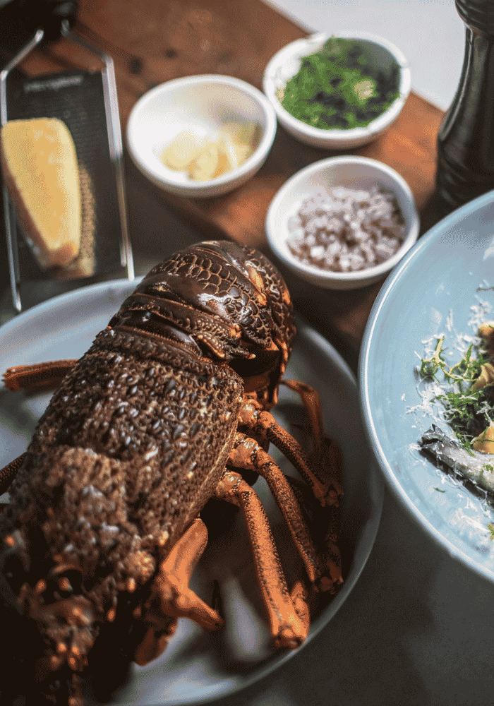 Crayfish from Kaikoura on the Menu as part of Hapuku Kitchen's Catch & Cook Experience