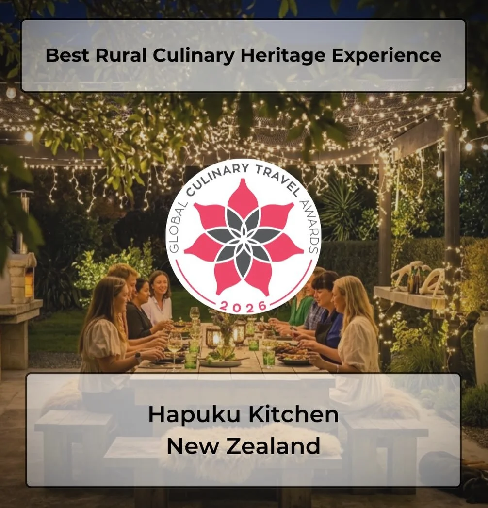 We are incredibly honoured to have been recognised on the world stage, receiving the 2026 Global Culinary Travel Award for Best Rural Culinary Heritage Experience.

This award celebrates far more than Hapuku Kitchen. It reflects the passion, stories,