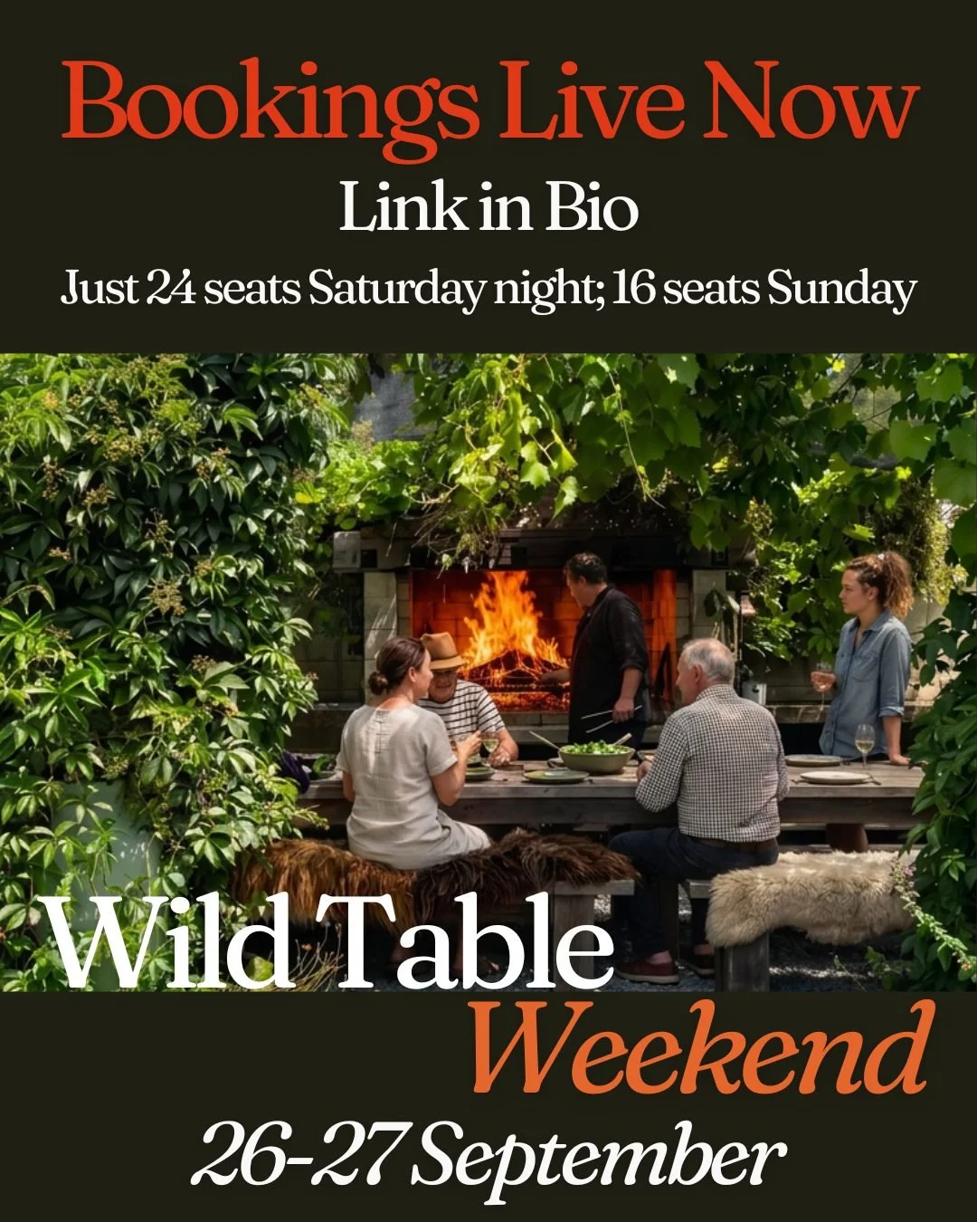 🔥 Bookings are officially live 🔥

Wild Table Weekend is happening 26&ndash;27 September &mdash; two nights of wild, honest food and handcrafted wine, right here at Hapuku Kitchen.

🍷 Saturday &mdash; Meet the Winemaker: a seated dinner with Huntre