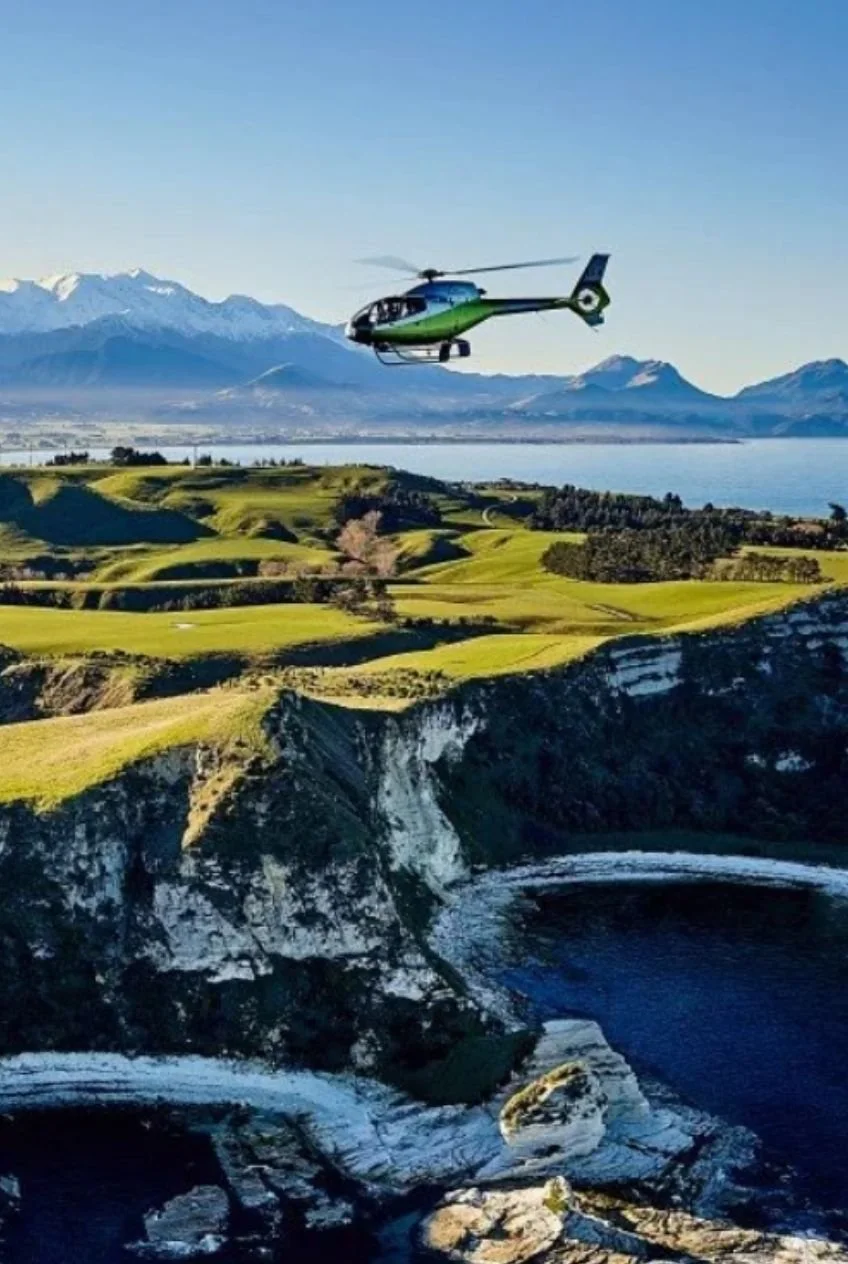 South Pacific Helicopters flying above the Kaikoura peninsula
